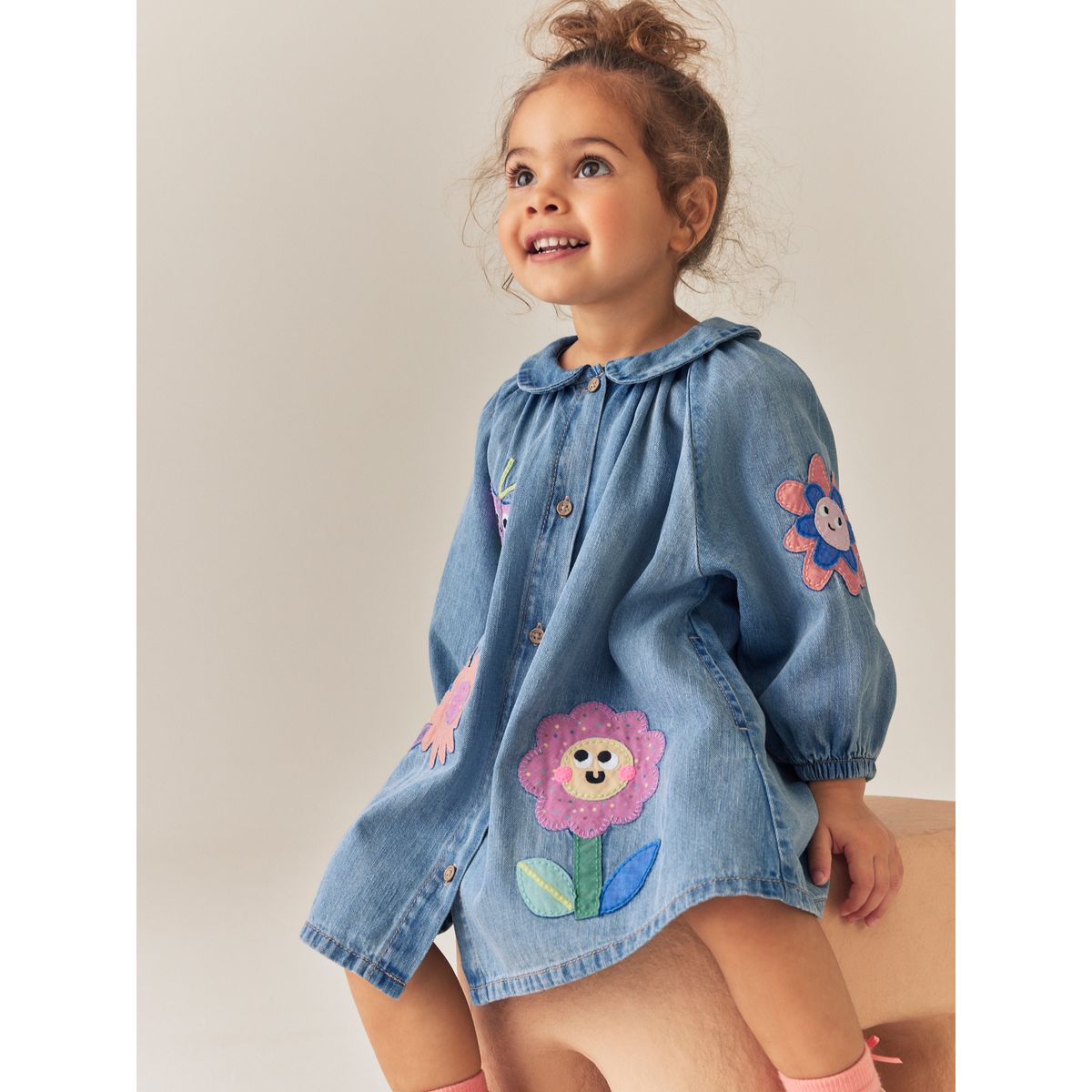 Robe en denim à manches longues bleu, NEXT