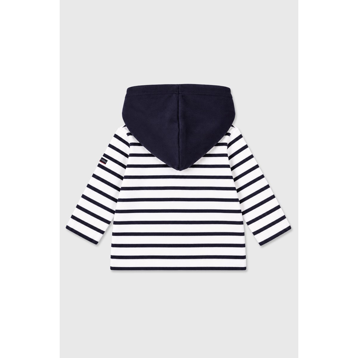Marinière capuche en coton pour enfant blanc/navire, ARMOR-LUX