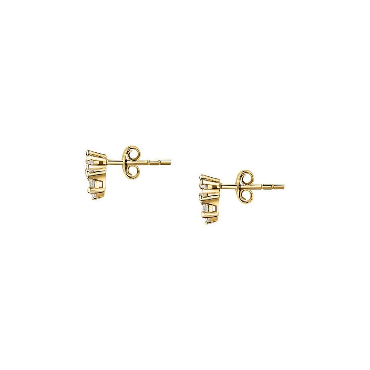 Boucles d'oreilles en Diamant Synthétique/diamant Synthétique/or 375/1000 et Diamant synthétique or, LIVE DIAMOND