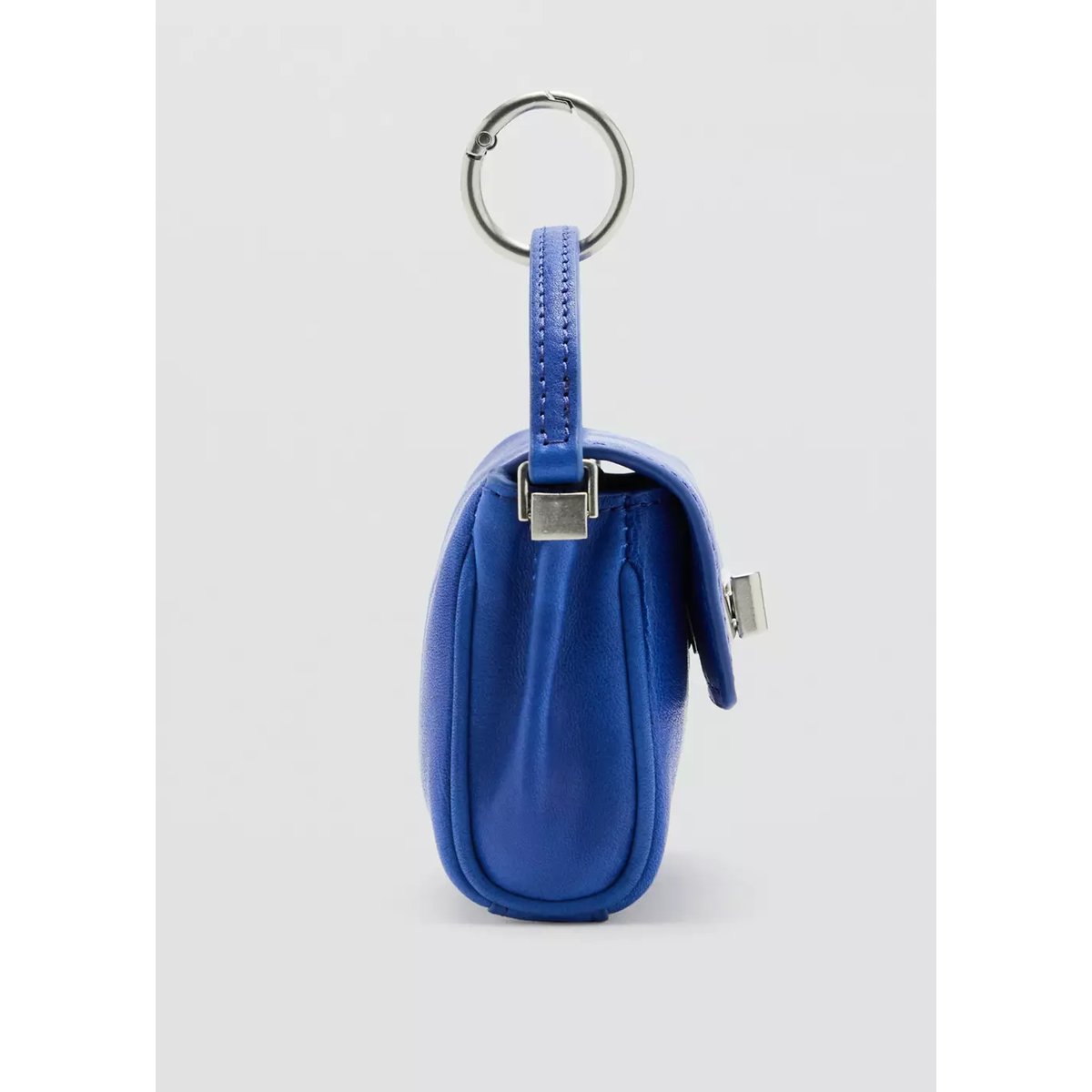 Porte-clés en cuir pour sac bleu électrique, MANGO