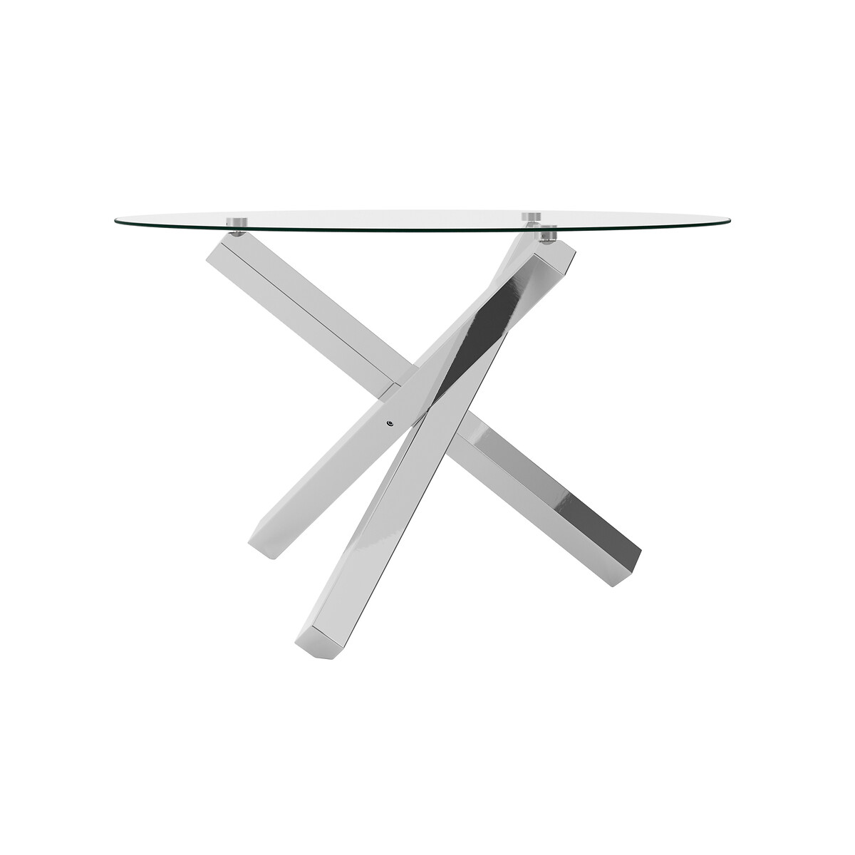 Calissa Round Glass & Chrome Dining Table (Seats 4) glass, SO'HOME
