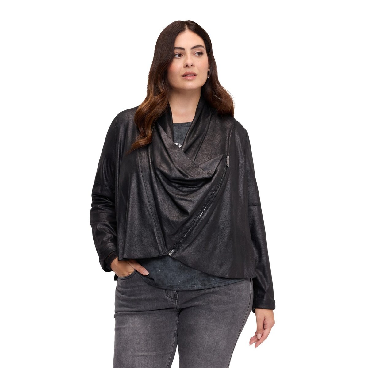 Veste à col châle noir, FIORELLA RUBINO