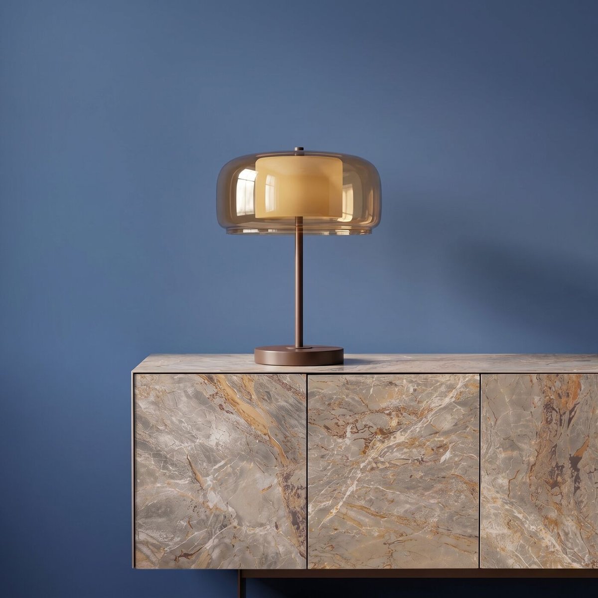 Lampe en acier et verre, SHIELD beige, KARE DESIGN