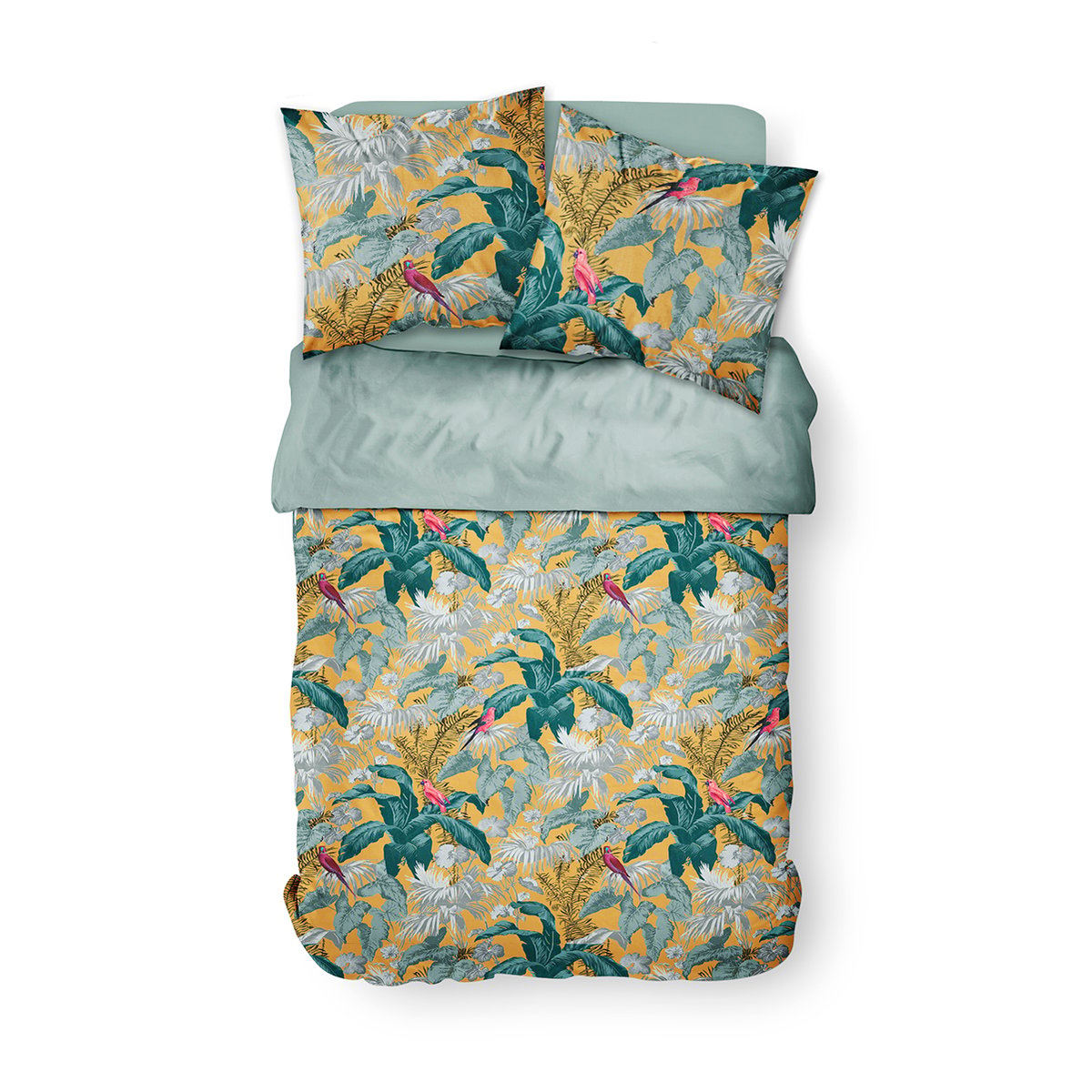 Parure de lit imprimé Floral coton SUNSHINE BELLA jaune, TODAY