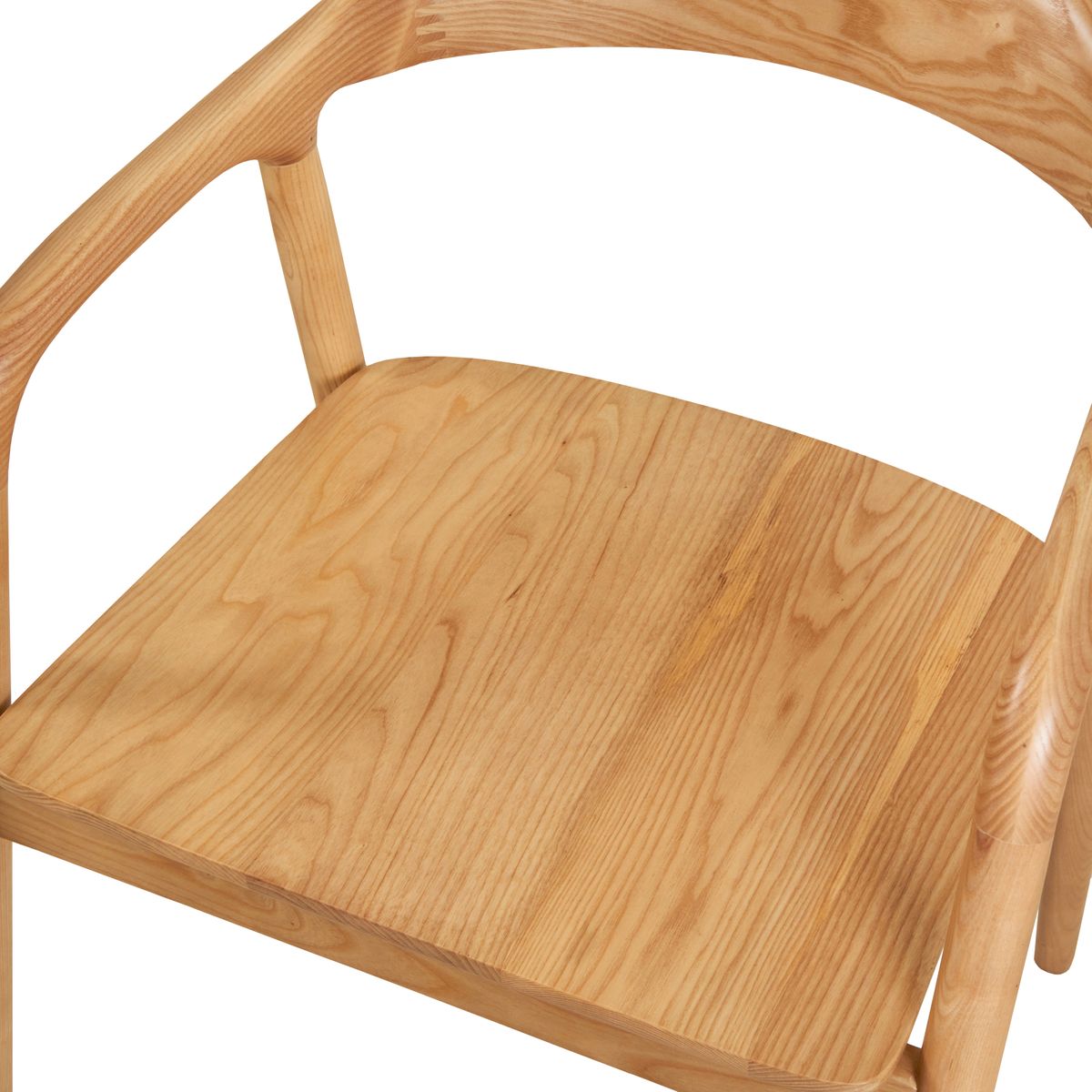 Chaise repas avec accoudoirs en frêne naturel, ZAGO