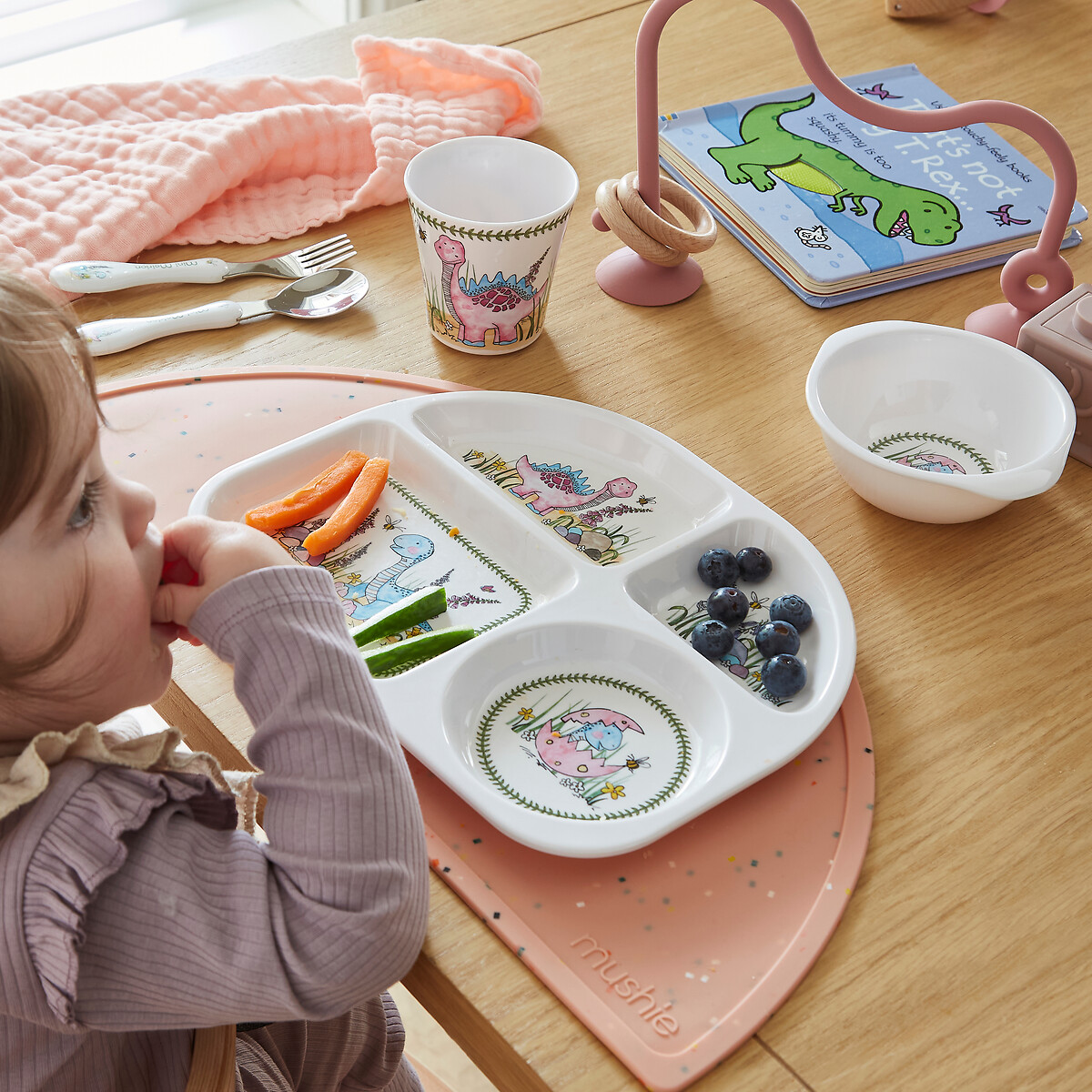 3-Piece Dinosaur Children's Dinner Set pink, PORTMEIRION