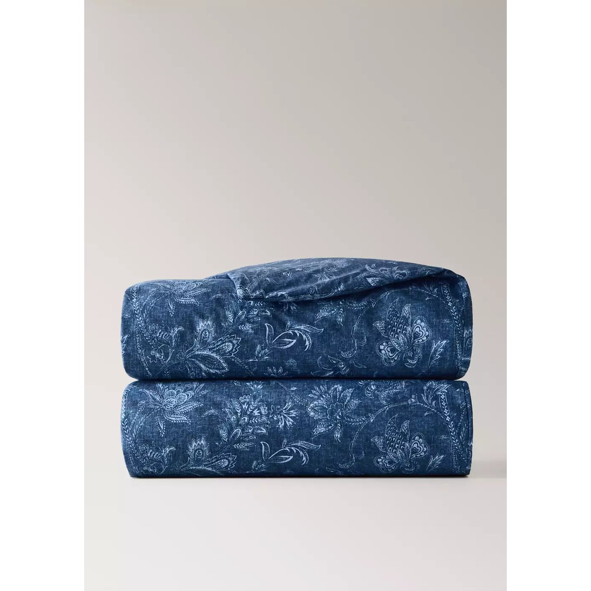 Housse de couette en percale de coton 100 % Lit 90 cm bleu indigo, MANGO HOME