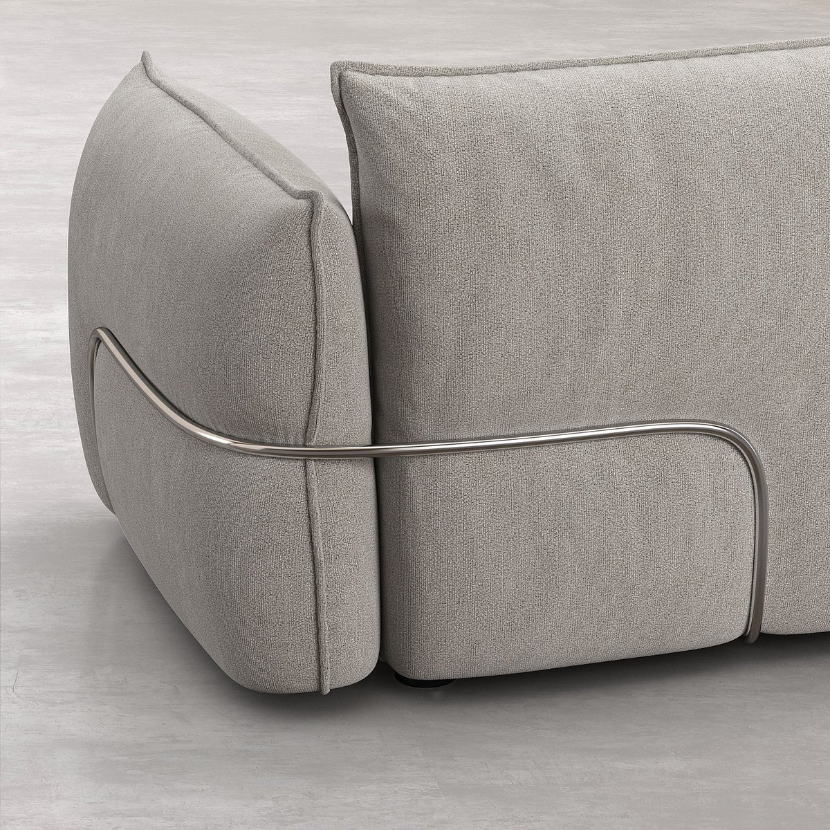 Canapé d'angle gauche en tissu CELESTE gris clair, HABITAT