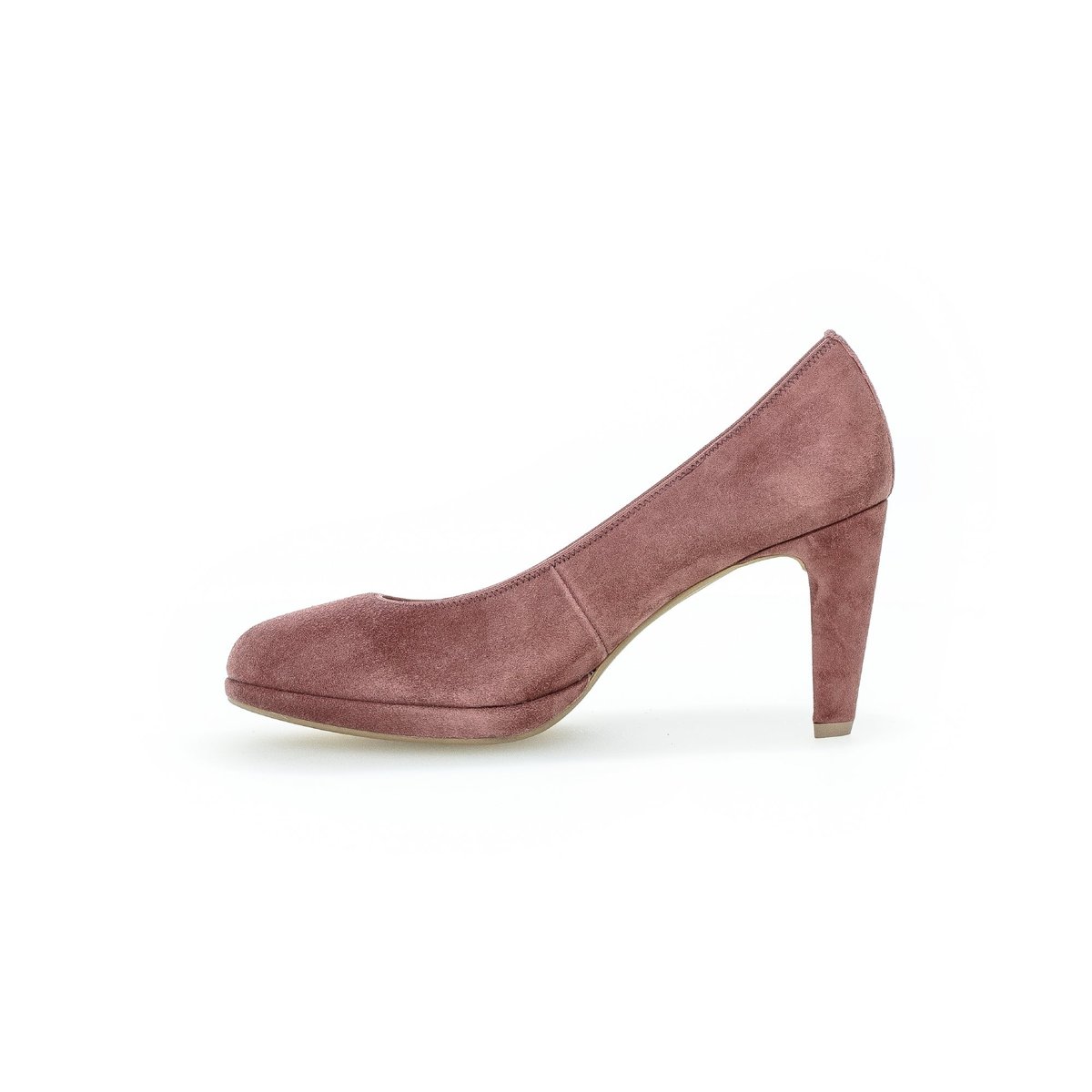 Escarpins en daim à talon bloc recouvert rose, GABOR