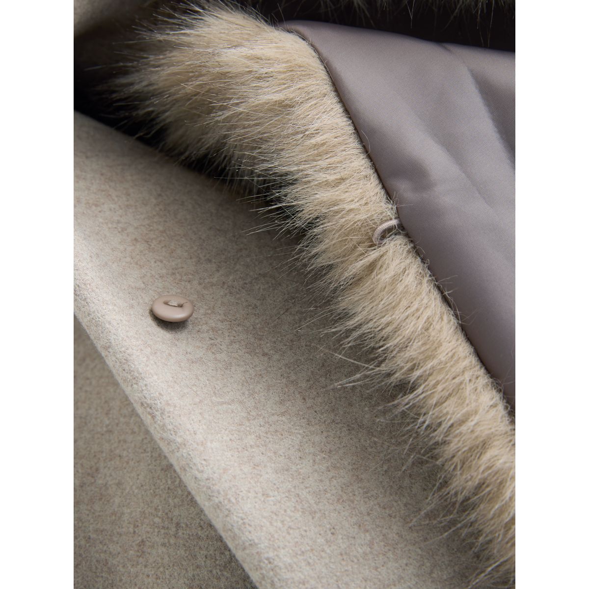 Manteau avec col amovible et ceinture grège, NEXT