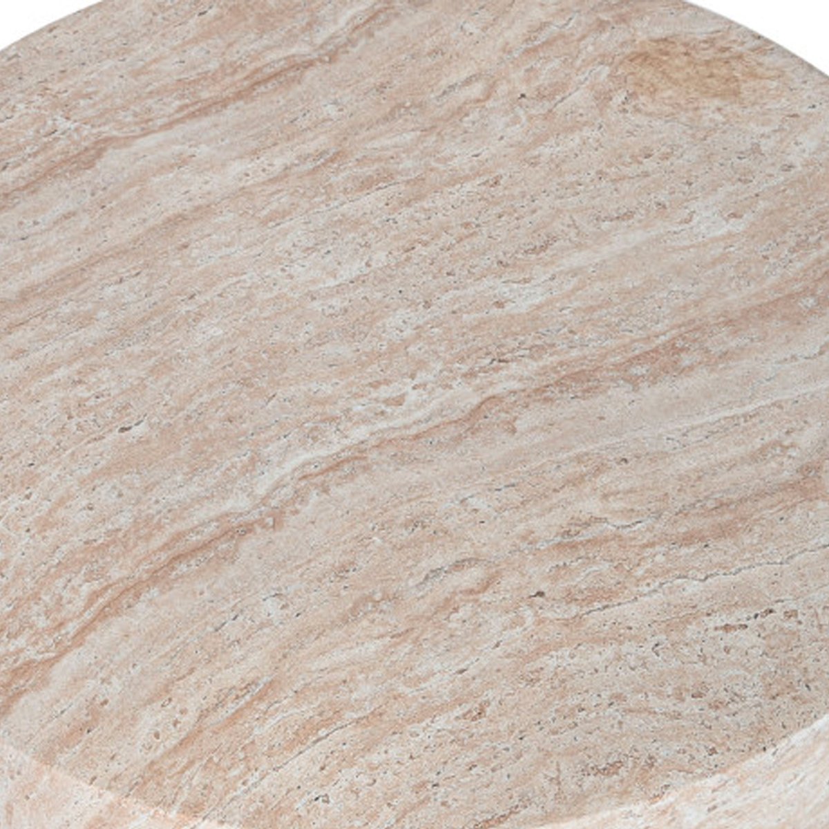 Table basse ronde en fibre de verre effet marbre beige 70x70x36cm beige, WADIGA