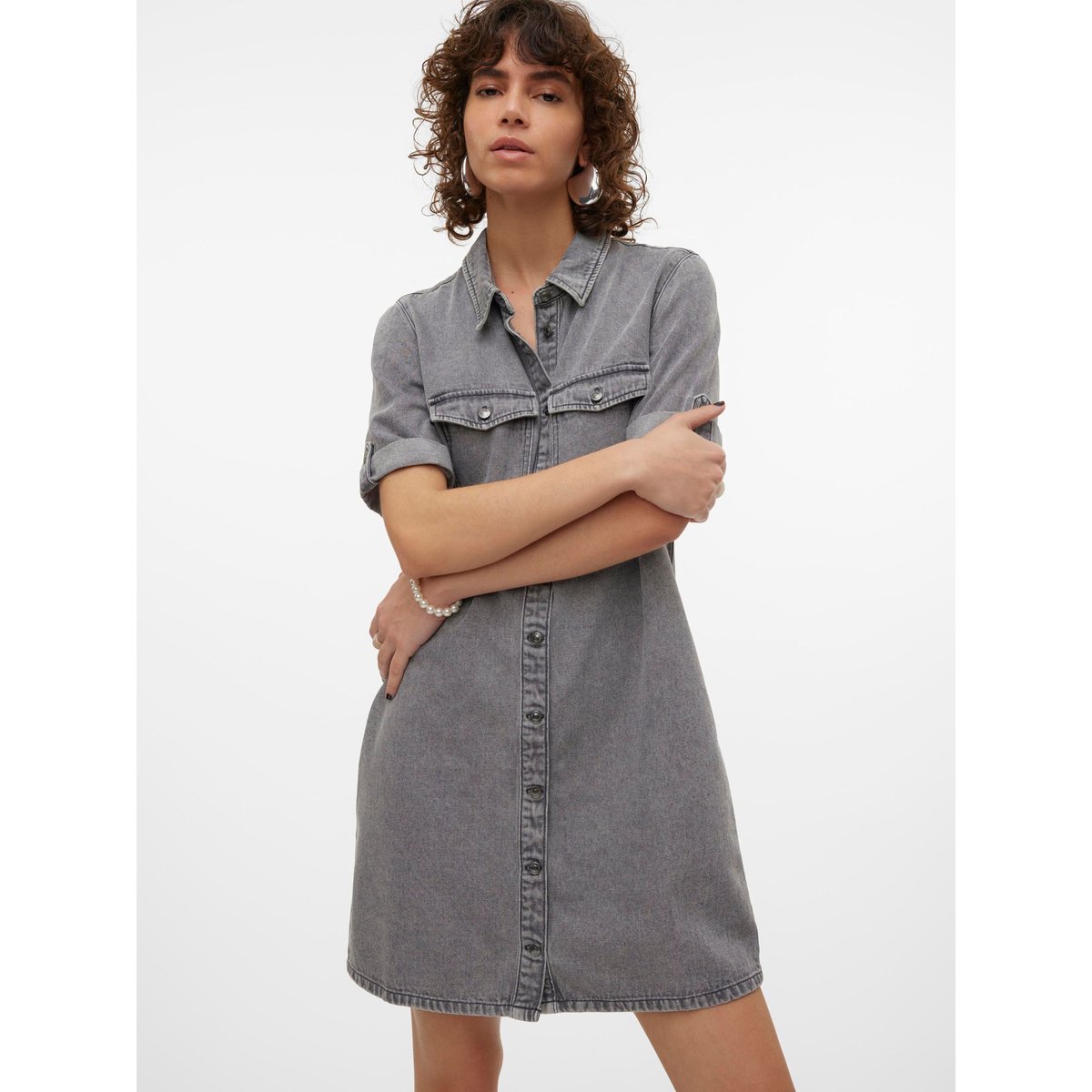 Robe En Denim medium grey denim, VERO MODA