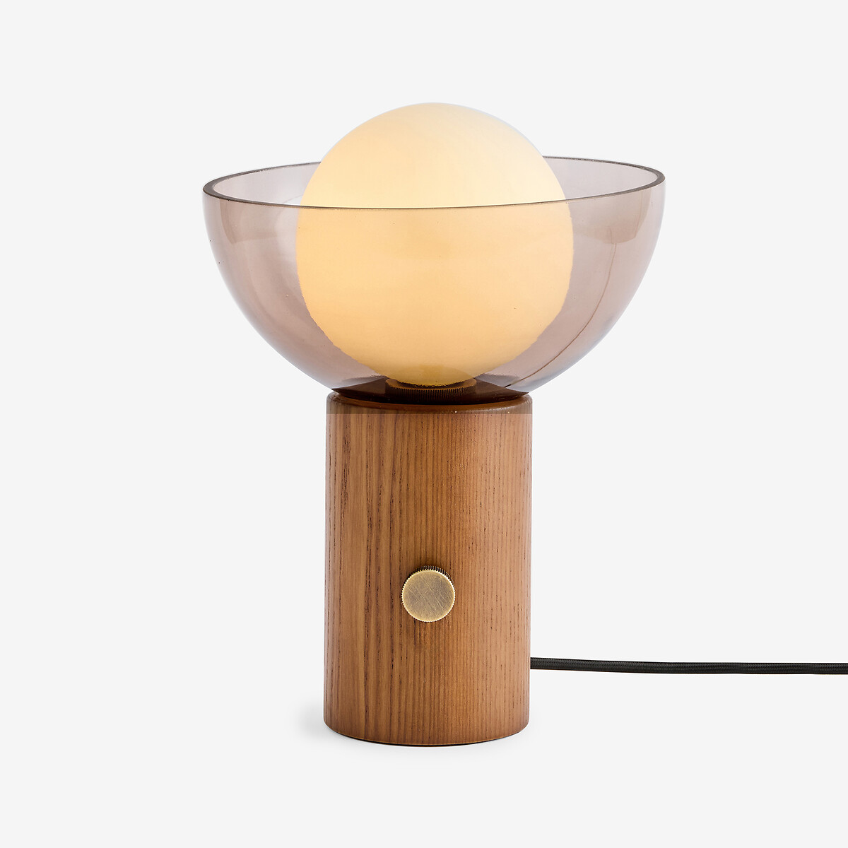 MADE Layla Opal Globe Table Lamp walnut, MADE