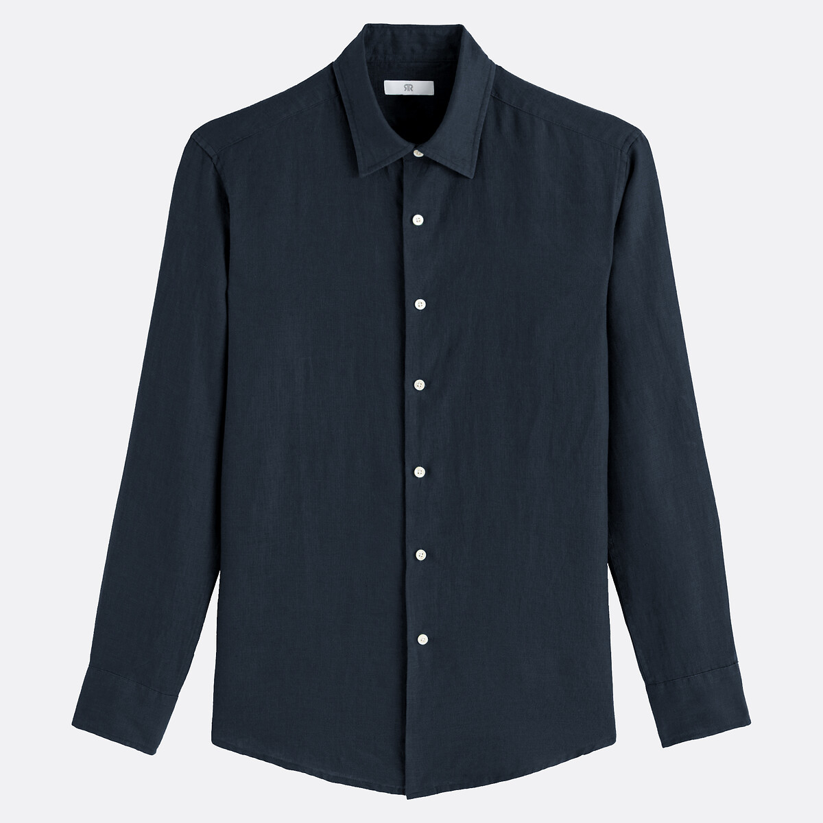Chemise droite en lin, Signature, CARL bleu marine, LA REDOUTE COLLECTIONS