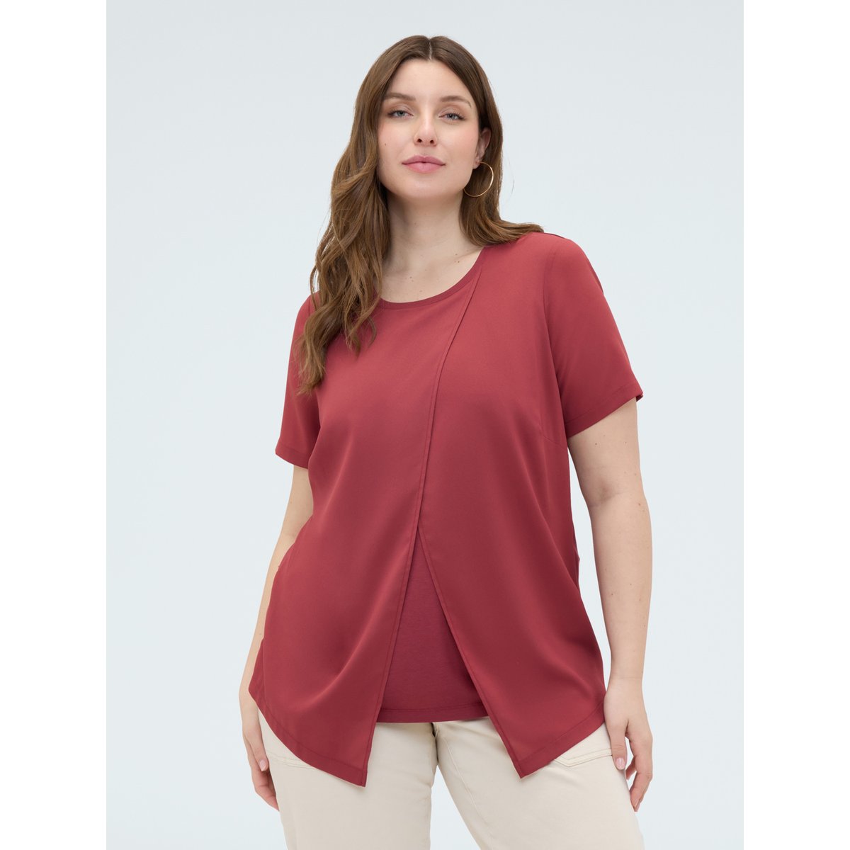 T-shirt avec détail portefeuille rouge, FIORELLA RUBINO