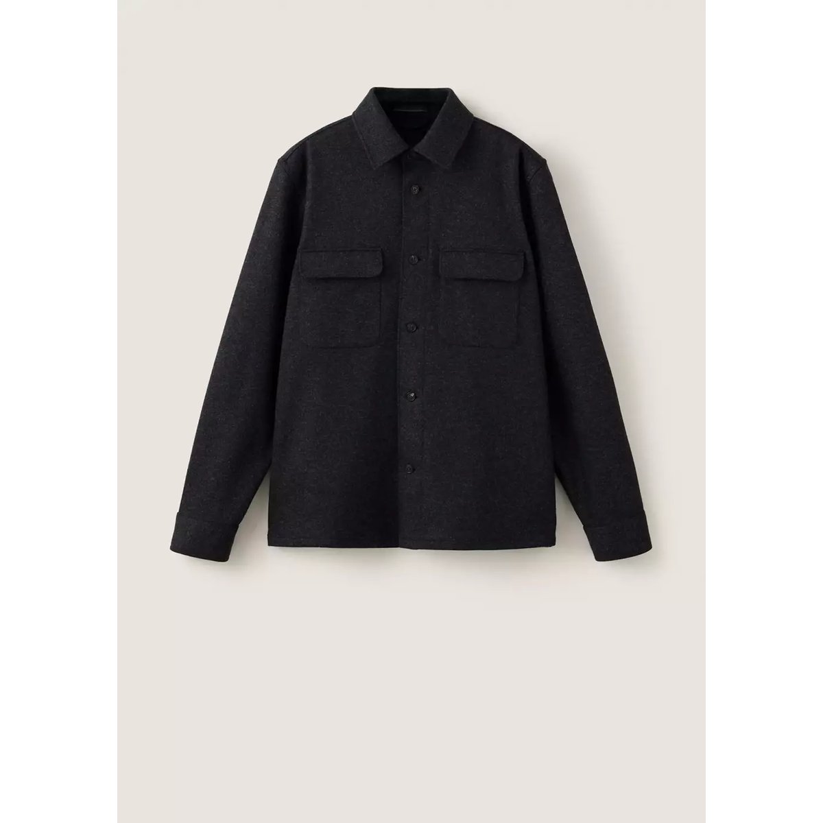 Surchemise en mélange de laine, poches, coupe regular fit gris, MANGO MAN