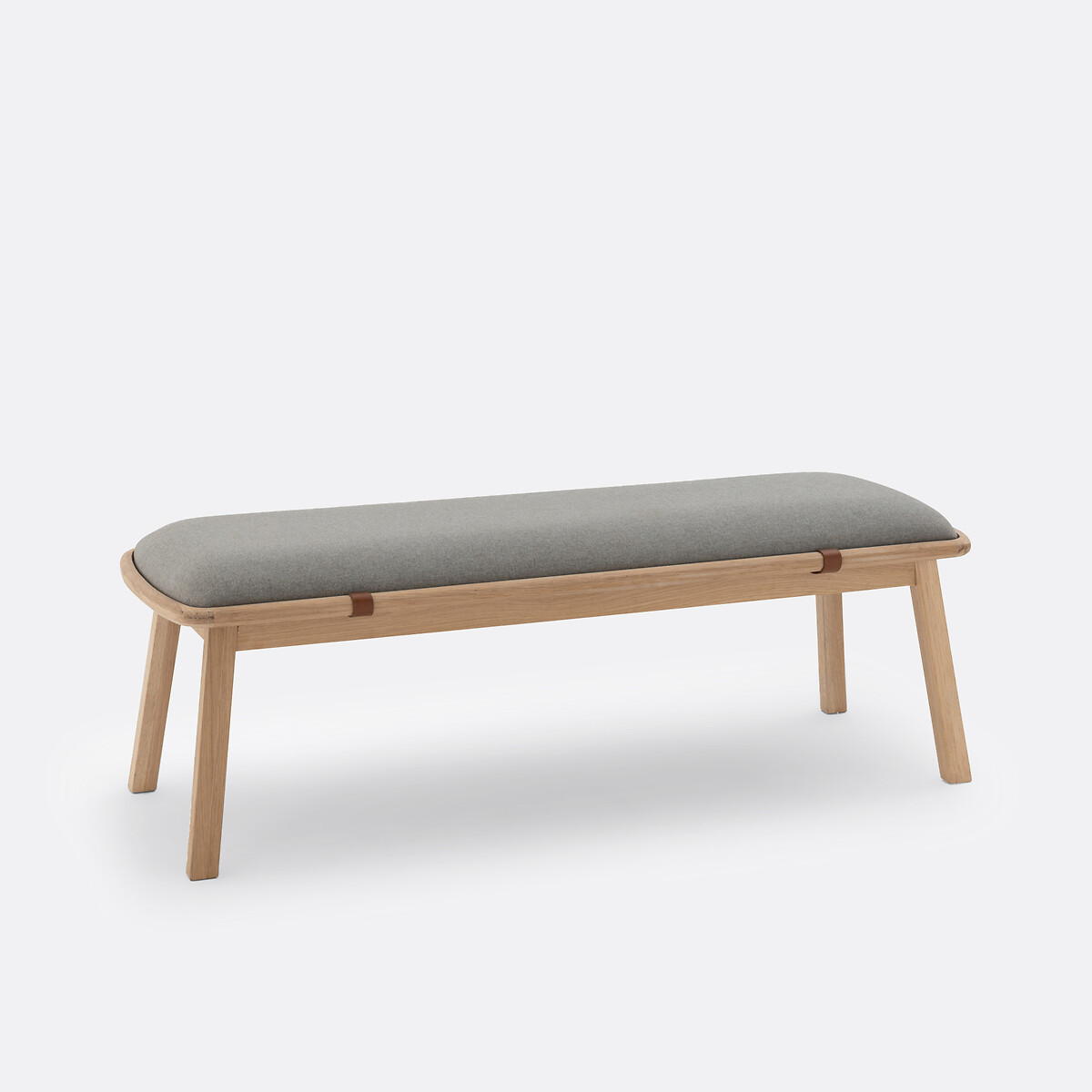 Banc d'entrée chêne massif Leather bois/gris, LA REDOUTE INTERIEURS