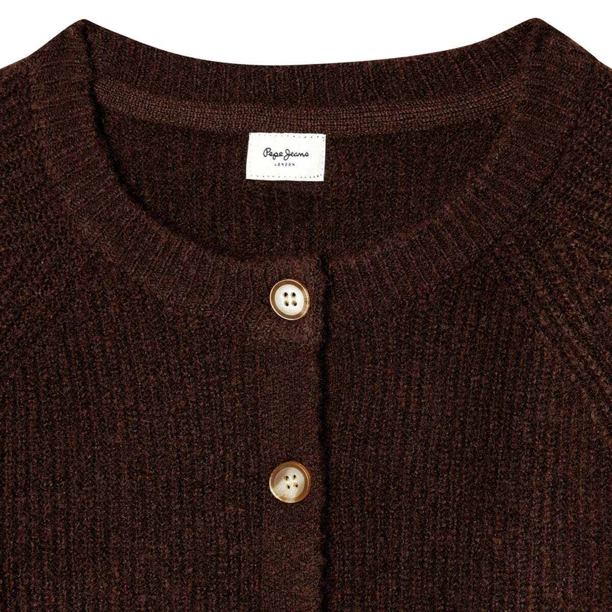 Cardigan En Maille Avec Fermeture Boutonnée brun terre, PEPE JEANS