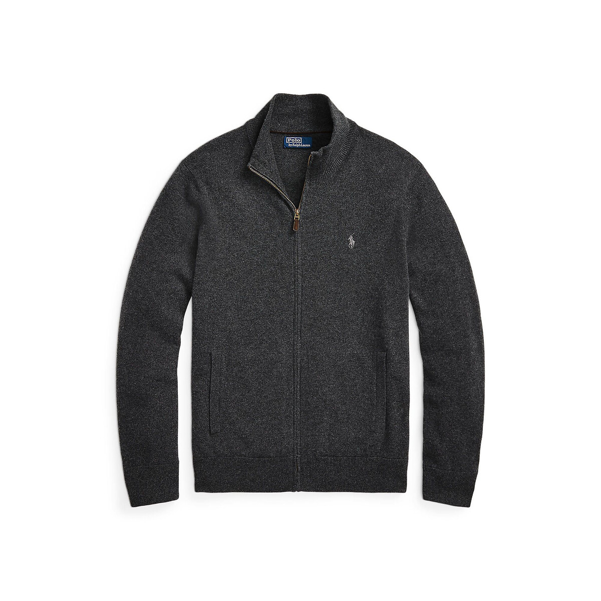 Wollen vest met rits donkergrijs, POLO RALPH LAUREN