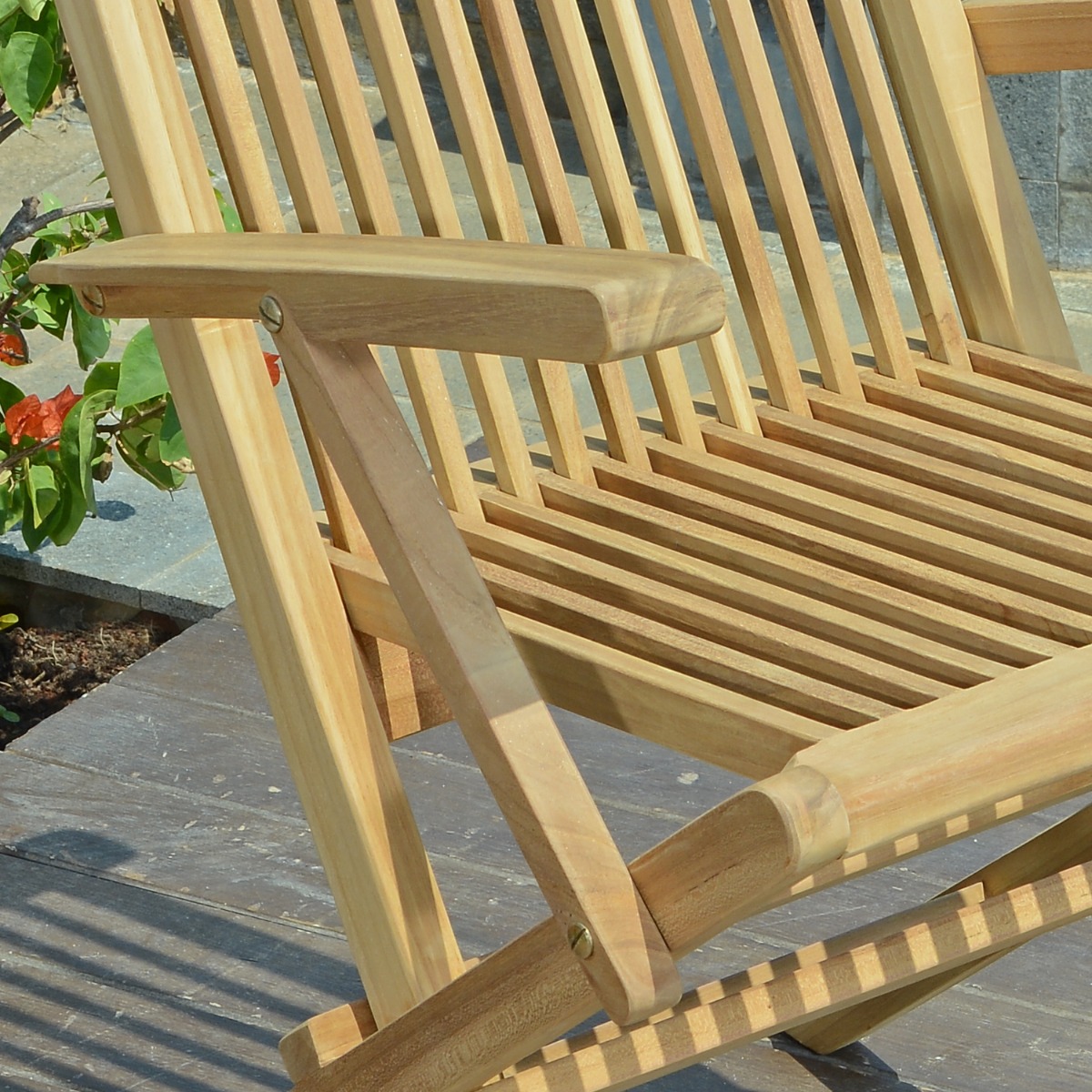 Fauteuils de jardin pliantes en teck massif (lot de 2) - JAVA naturel, TECK ATTITUDE