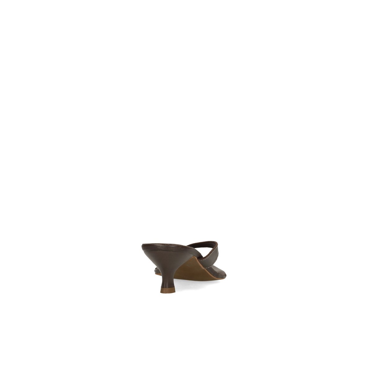 Mules à talon en cuir marron, SACHA
