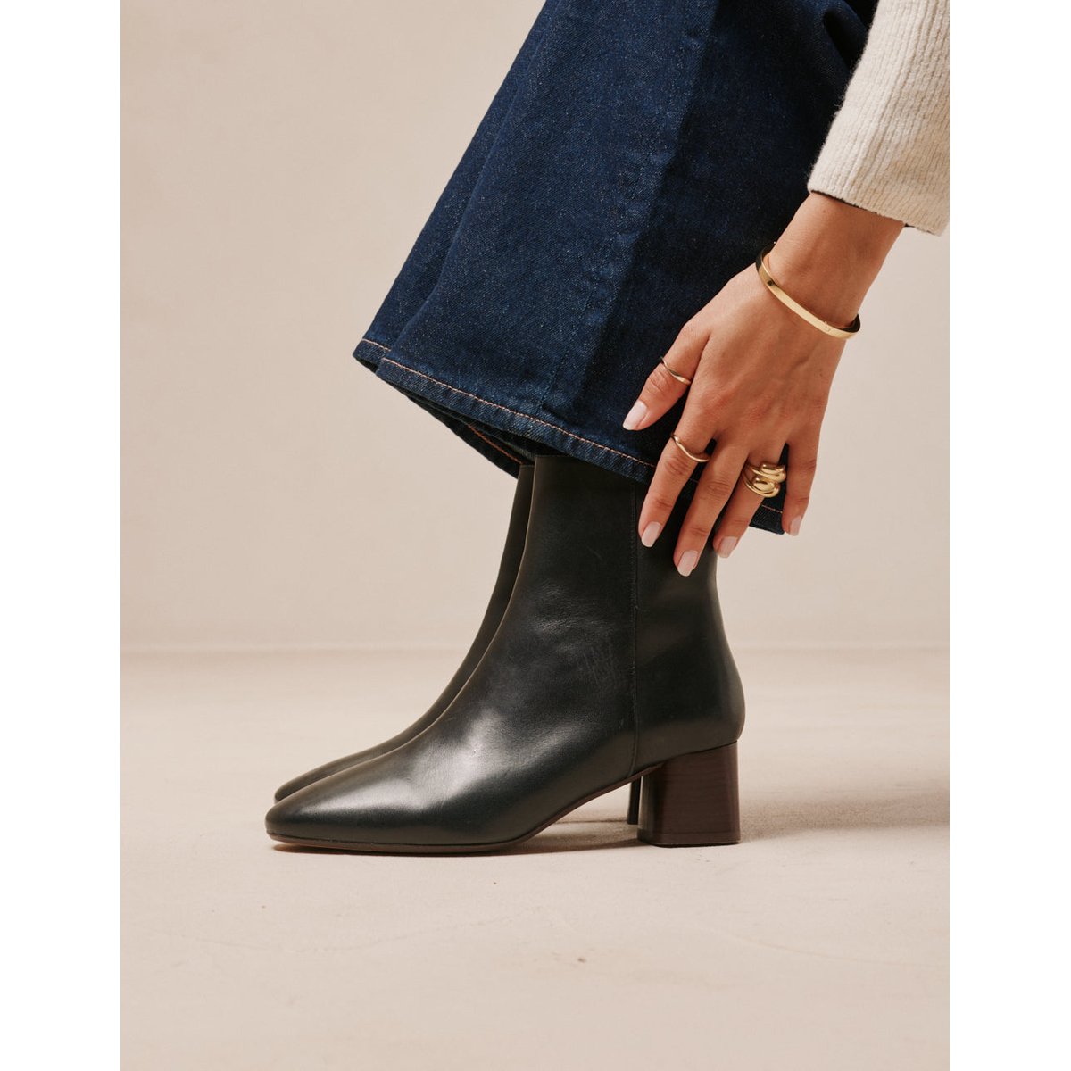 Bottines à talons VOLMA cuir noir, ODAJE