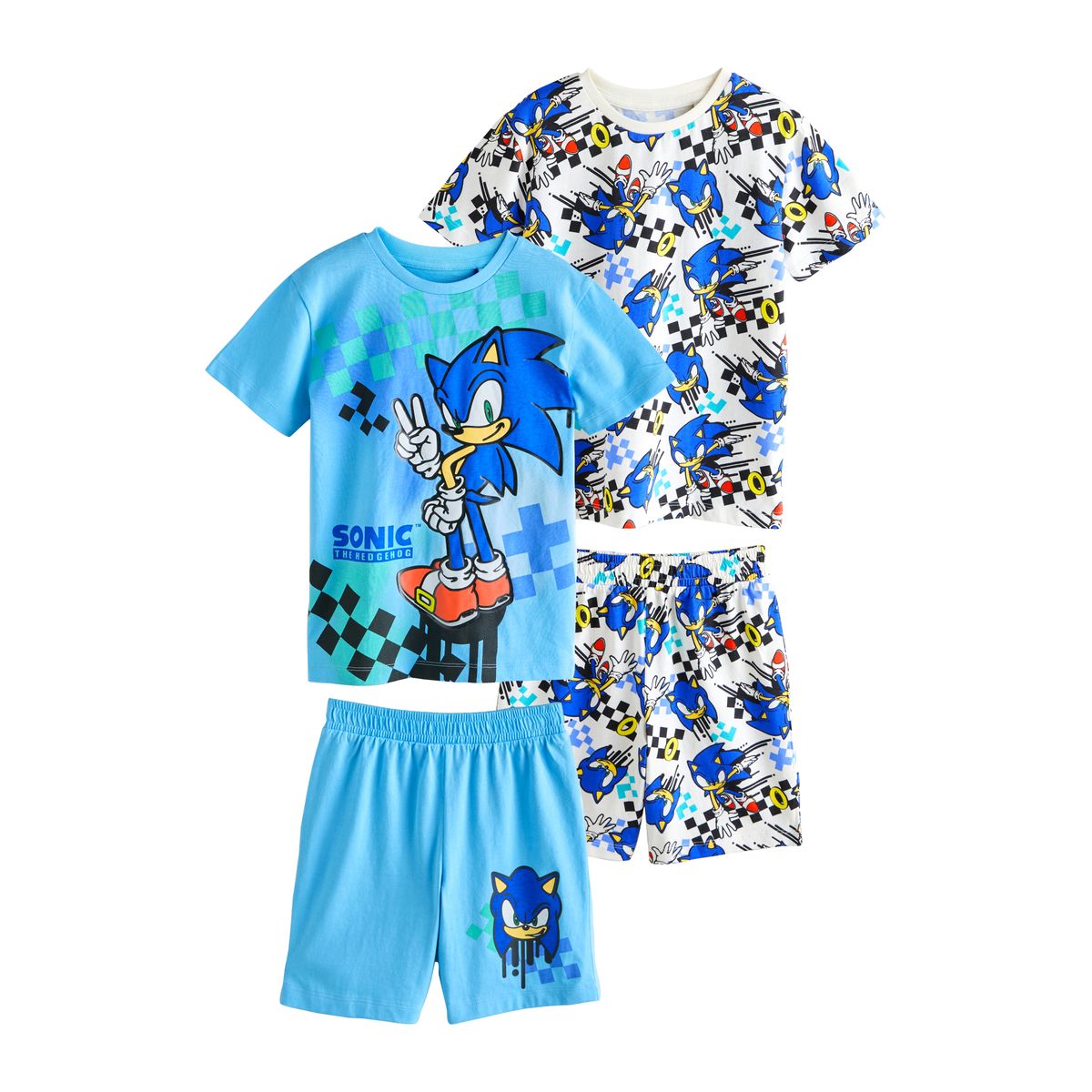 Pyjama short à motif sous licence, lot de 2 sonic bleu et blanc, NEXT