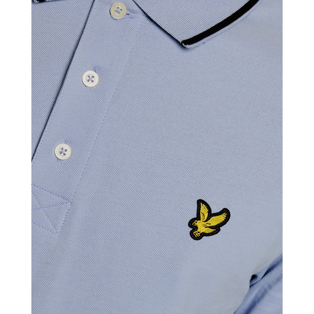Polo à liserés contrastés bleue bulle/ jais noir, LYLE & SCOTT