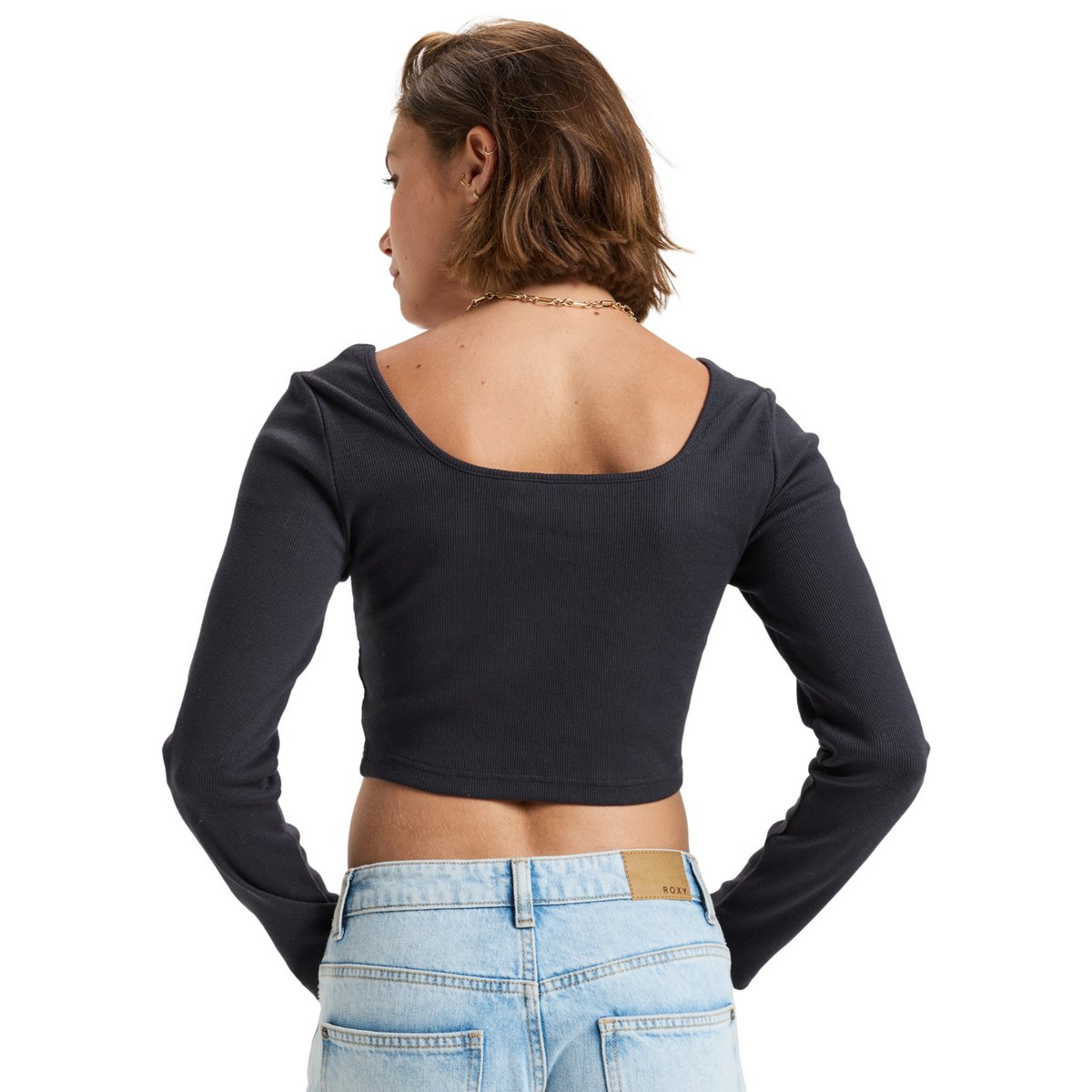 Crop top à manches longues PRETTY PLEASE. noir phantom, ROXY