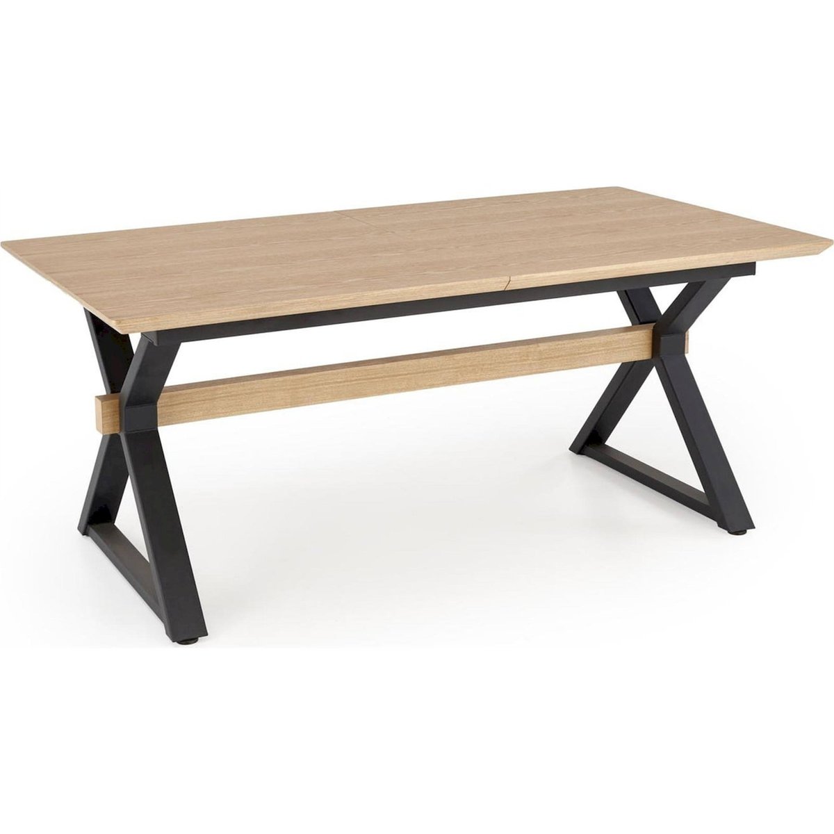 Table extensible collection RIGALLY chêne naturel et noir, RECOLLECTION