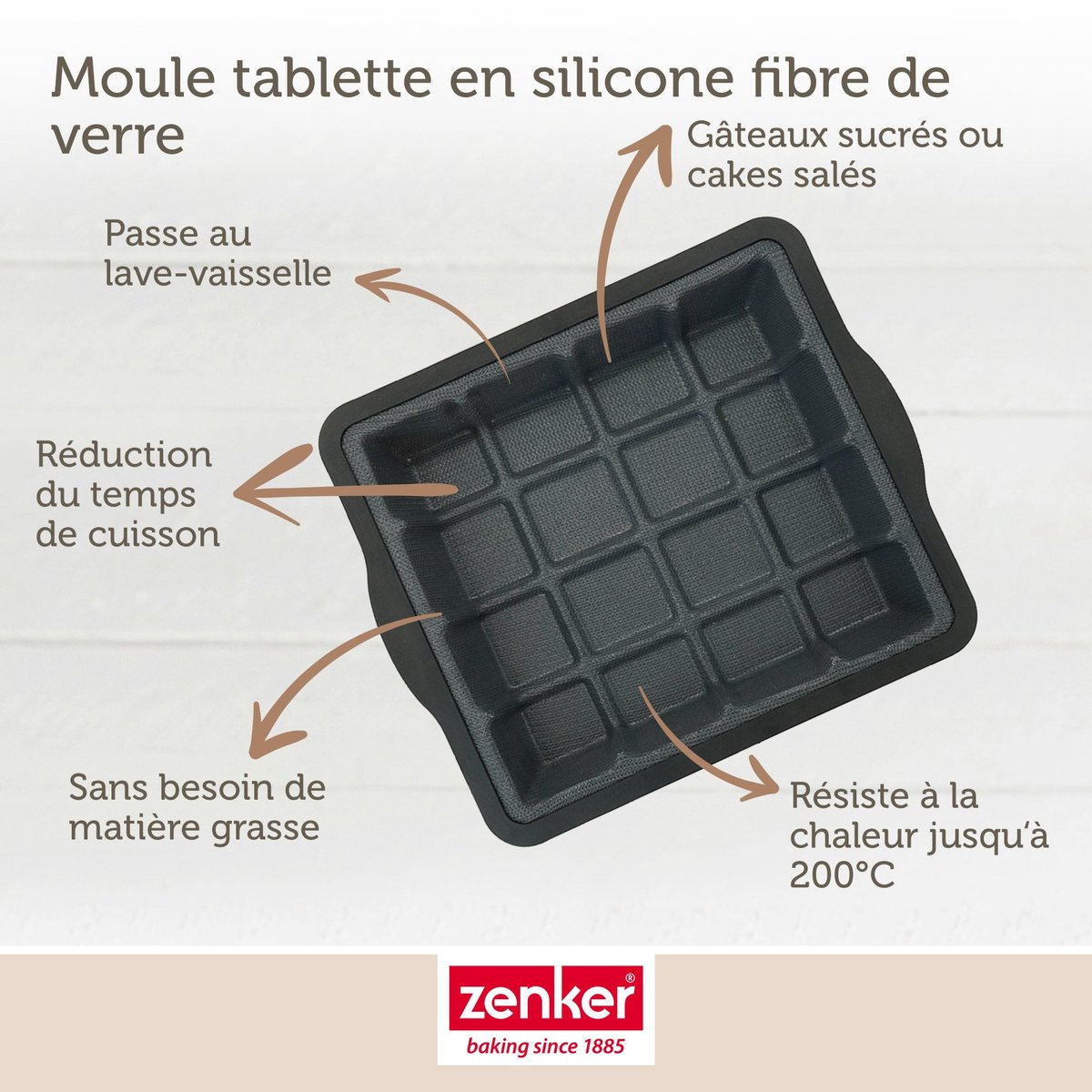 Moule à gâteaux tablette de chocolat noir, ZENKER
