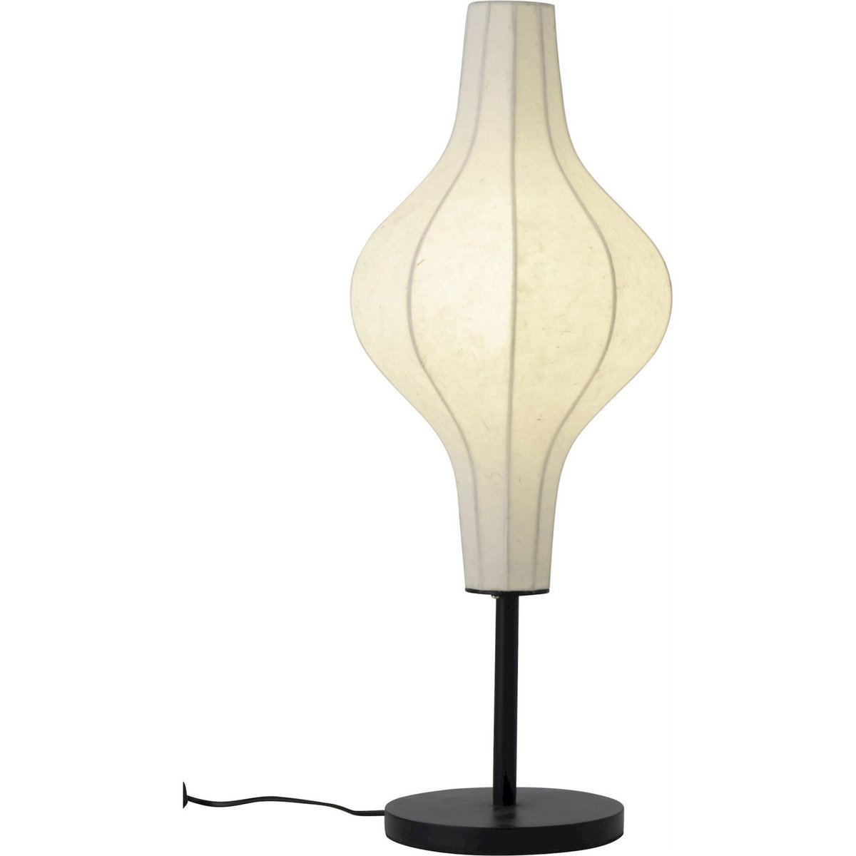 Lampe de table sculpturale en papier naturel et noir, RECOLLECTION