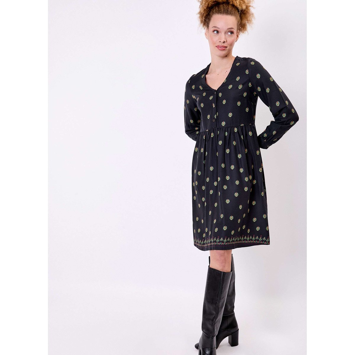 Robe empire fluide EUDOKO noir asha, LA FIANCÉE