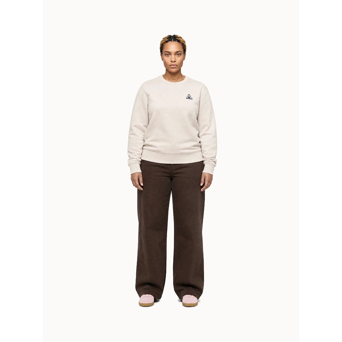 Sweat col rond Contemporain beige, LE COQ SPORTIF