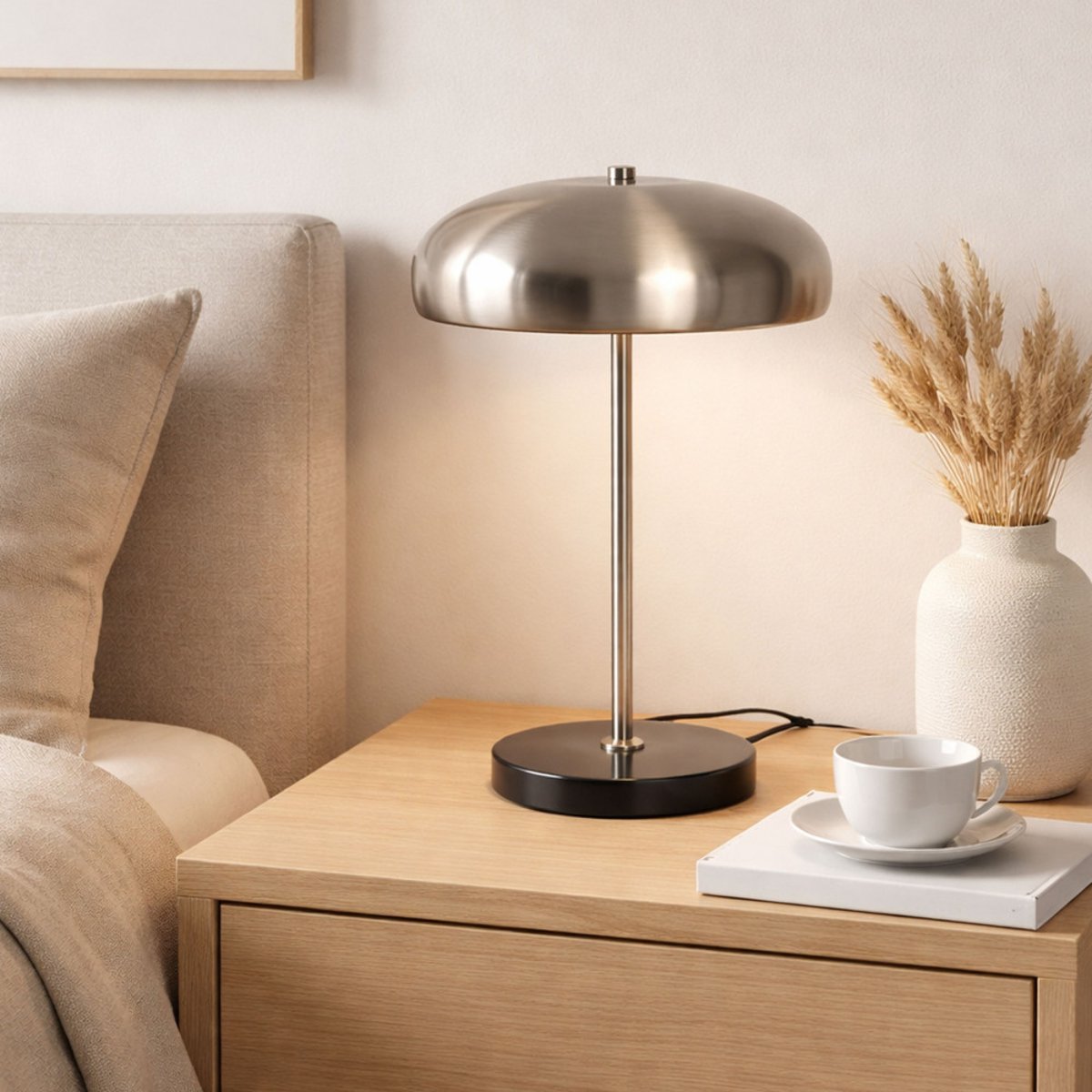 Lampe à poser champignon- NALO chrome, DRAWER