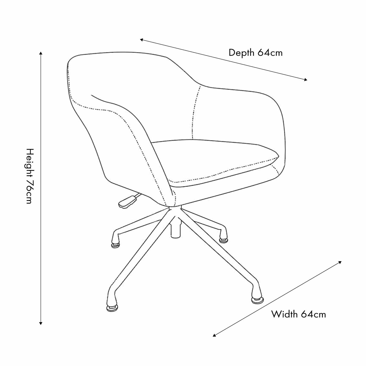 Rosetti Linen Swivel Height-Adjustable Office Chair raw linen, ÉDITÉ