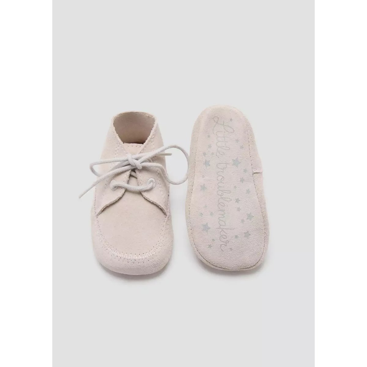 Bottines cuir lacets gris glacé, MANGO BABY