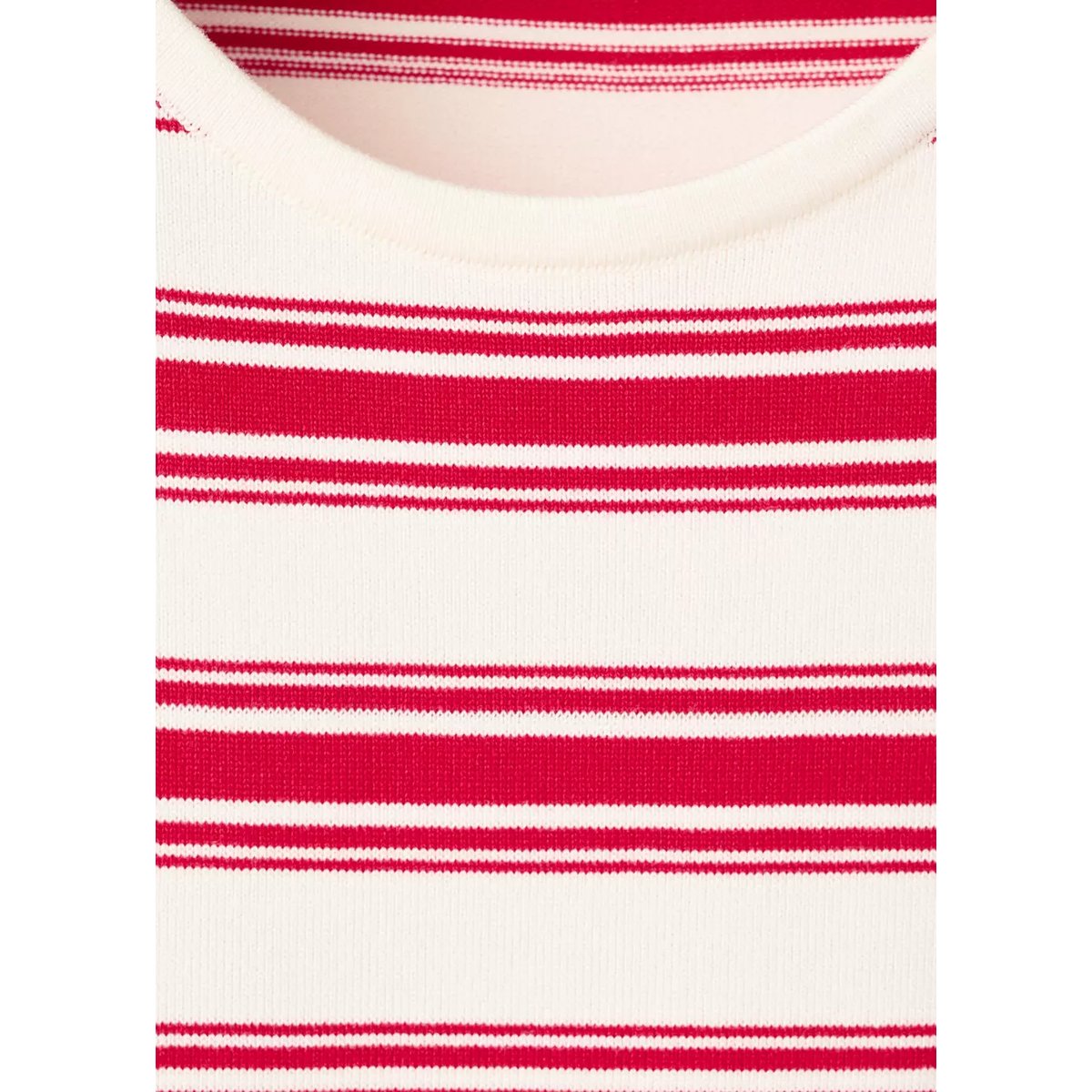 Pull-over en maille à rayures rouge, MANGO
