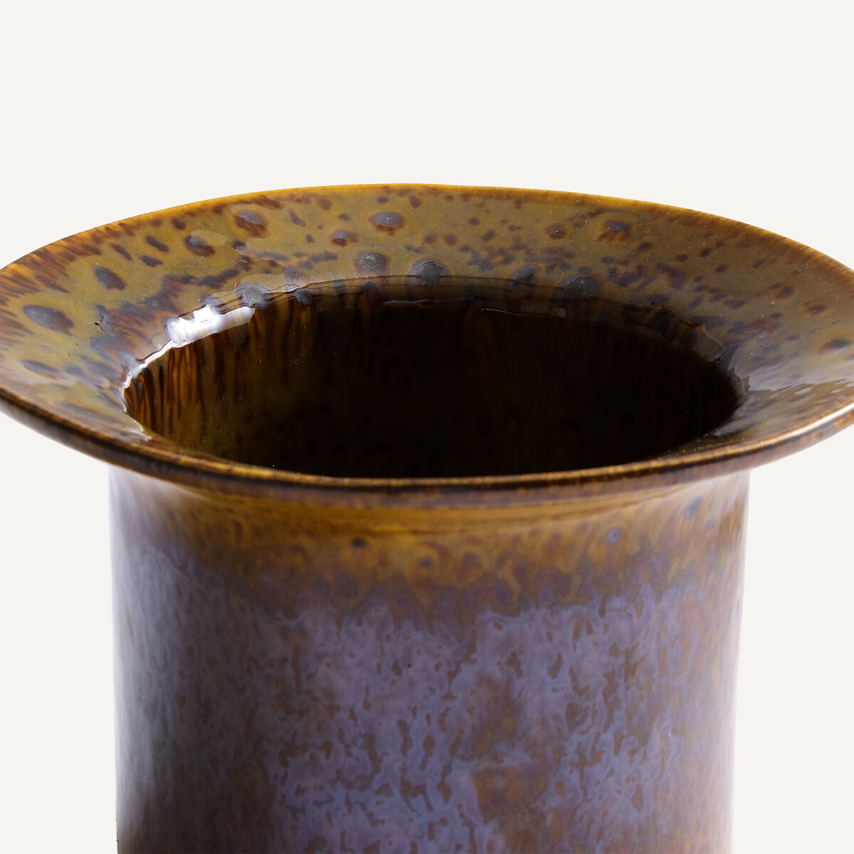 Cache-pot, en grès émaillé réactif, hauteur 12 cm, MESSINE bronze, AM.PM