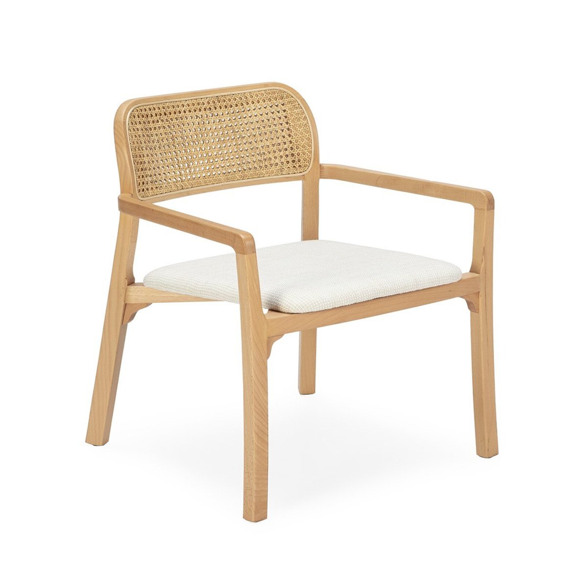 Chaise en rotin et bois, Colombus neige, naturel, RECOLLECTION
