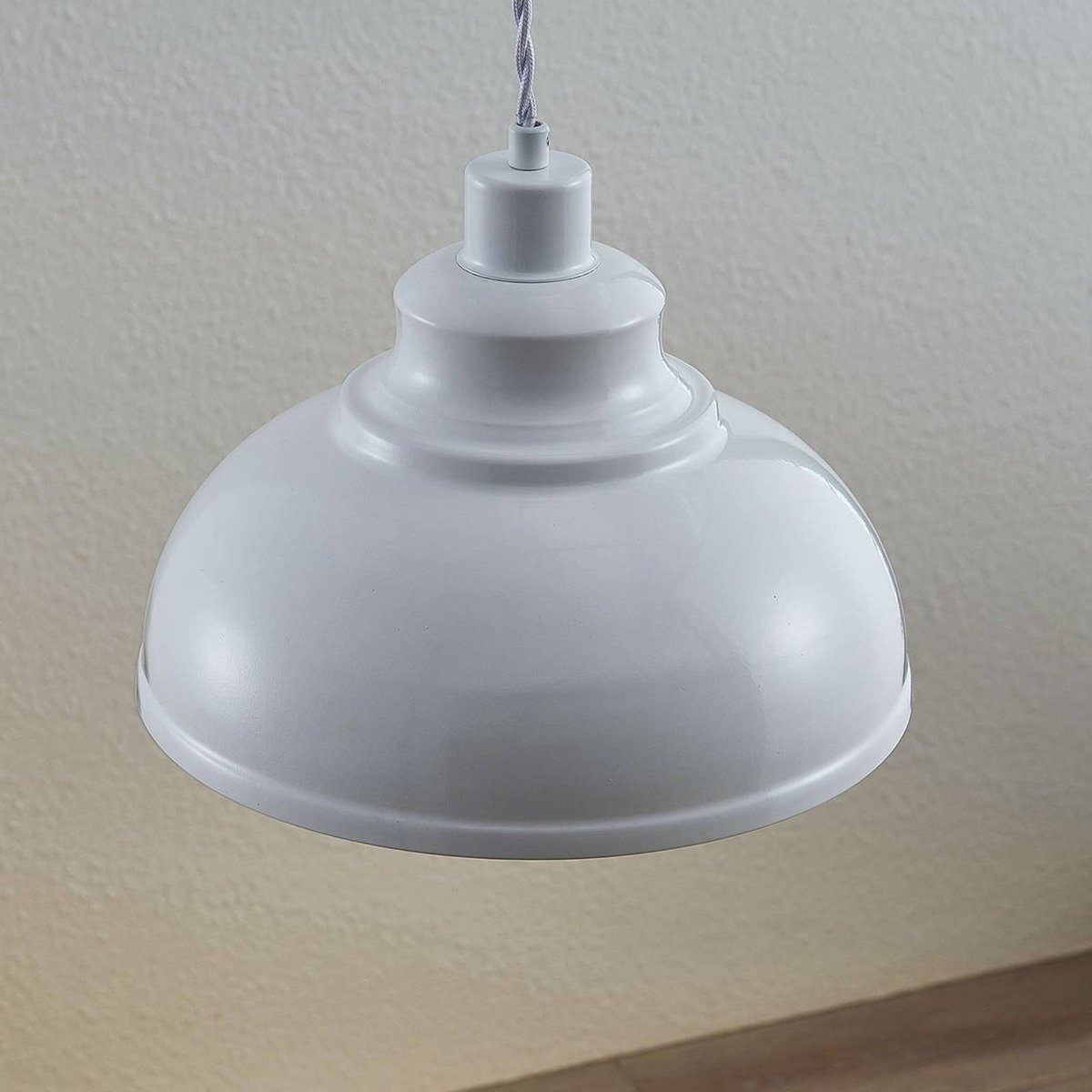Suspension en métal vintage, Albertine blanc, LINDBY