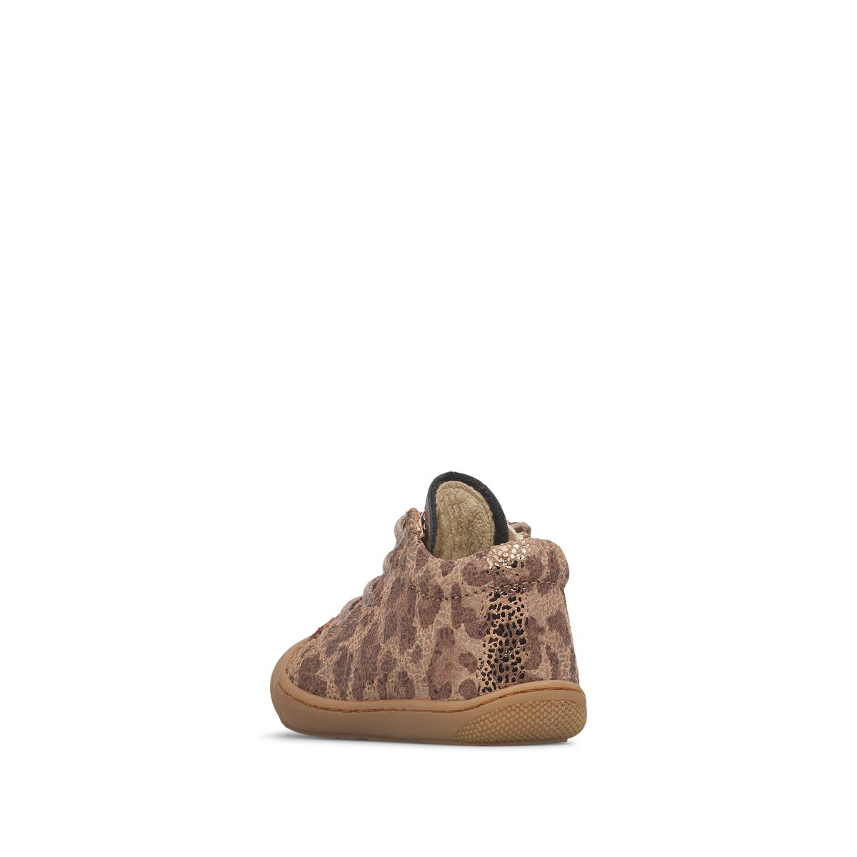 Chaussures en cuir pour les premiers pas avec zip COCOON ZIP marron-gris, NATURINO
