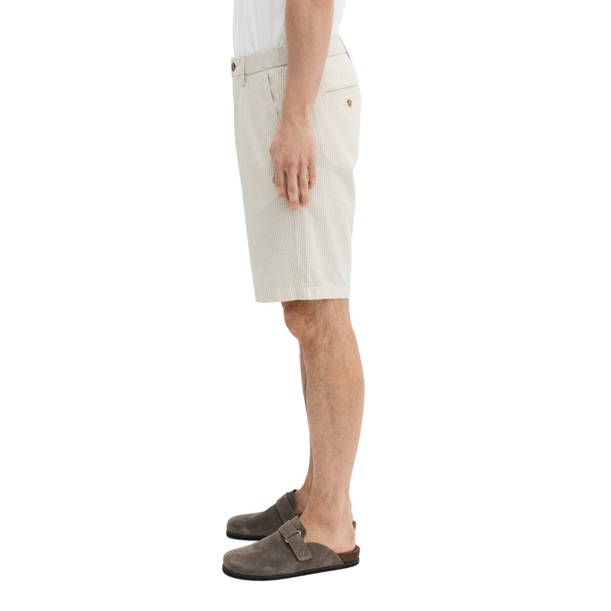 Short modèle Reso Jogger regular en lin et en coton bio beige, MARC O'POLO