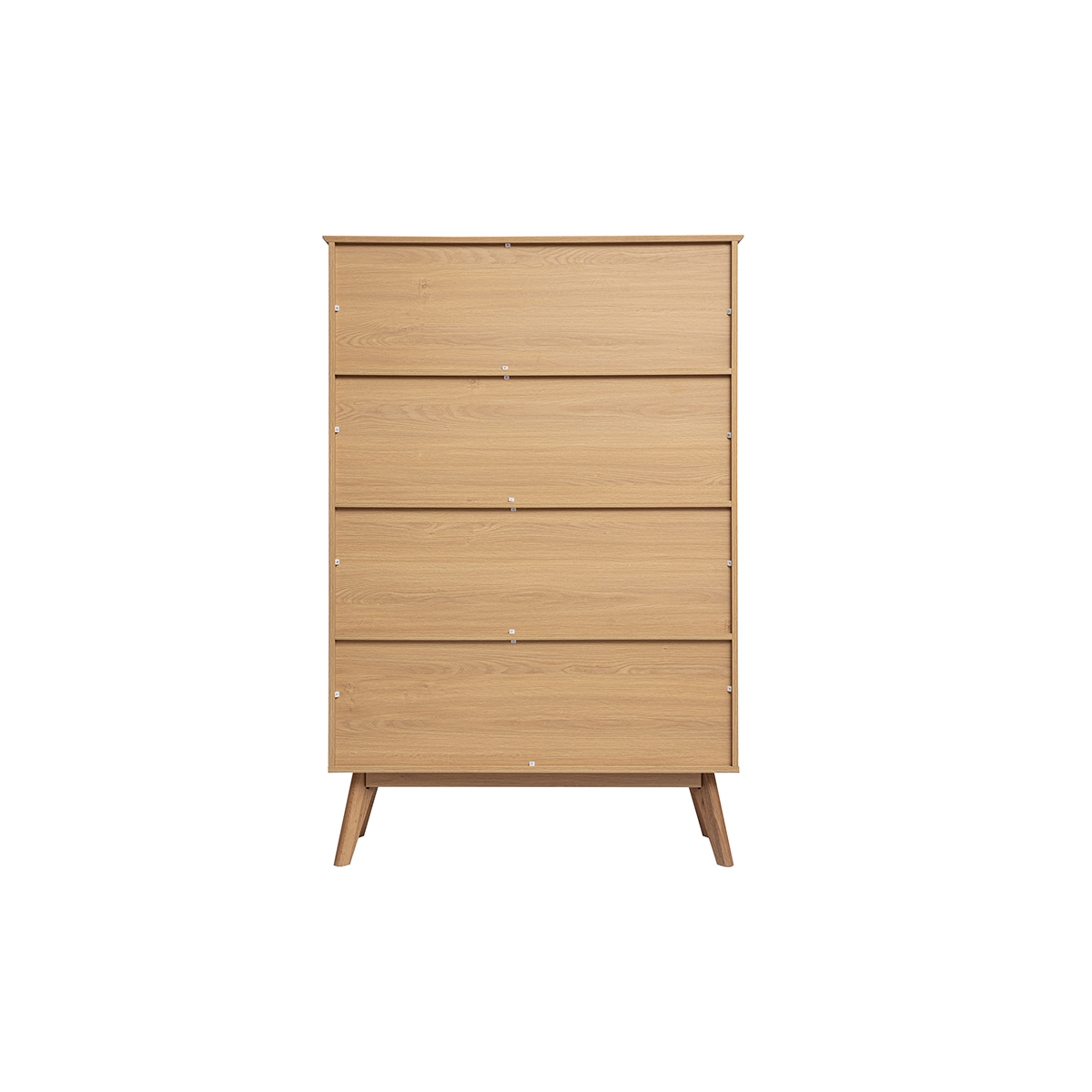Bibliothèque scandinave en bois clair chêne 8 casiers L110 cm INGRID chêne clair, MILIBOO