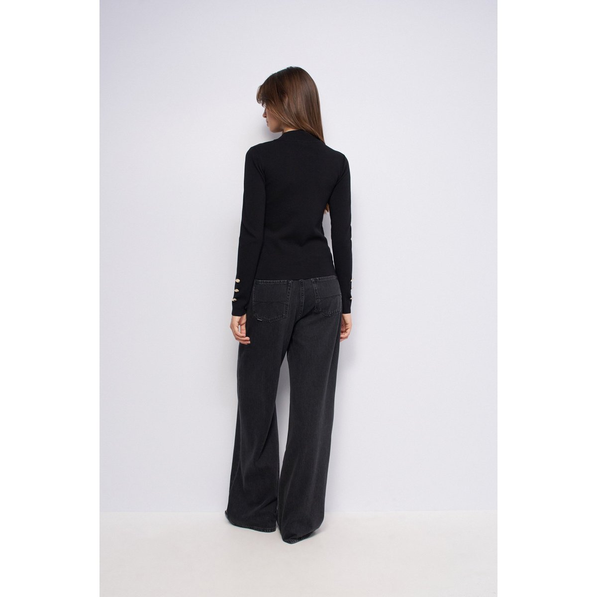 PULL EN MAILLE À COL ROULÉ noir, SALSA JEANS