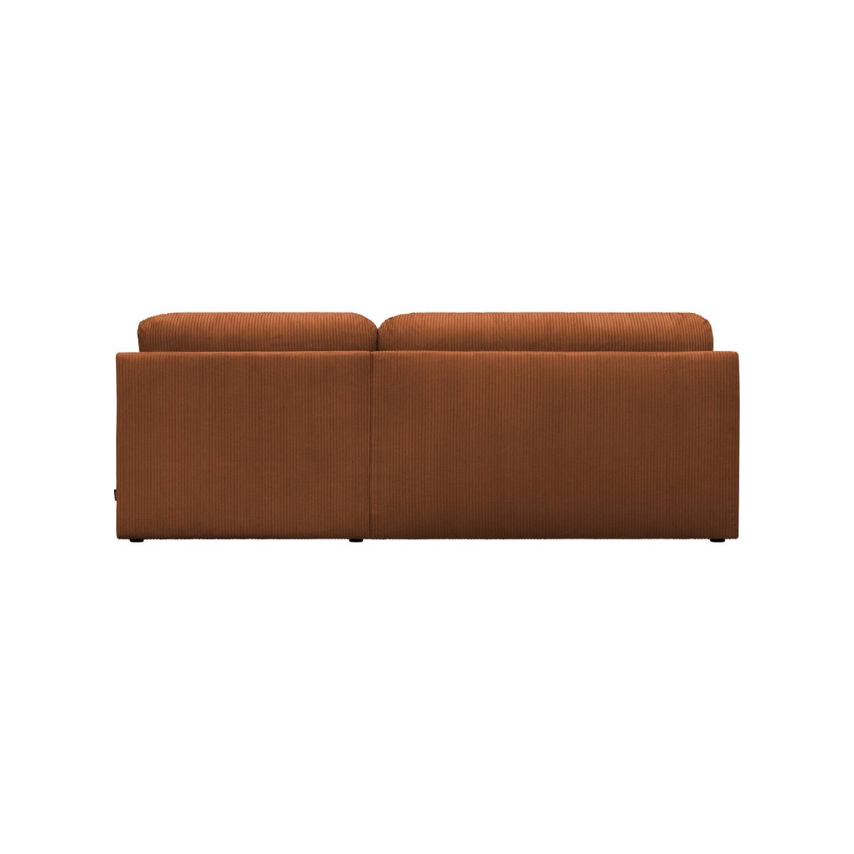 Banquette canapé d'angle droit convertible 3 places velours côtelé avec coffre NELSON taupe, SWEEEK