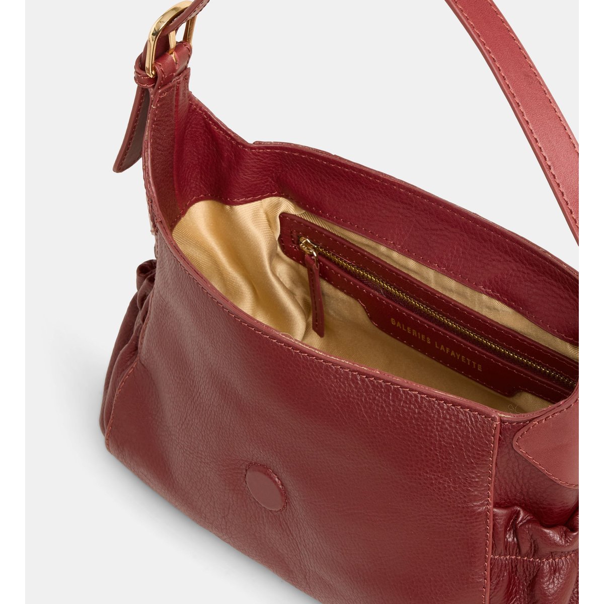 Sac à main suzanne cuir bordeaux foncé, GALERIES LAFAYETTE