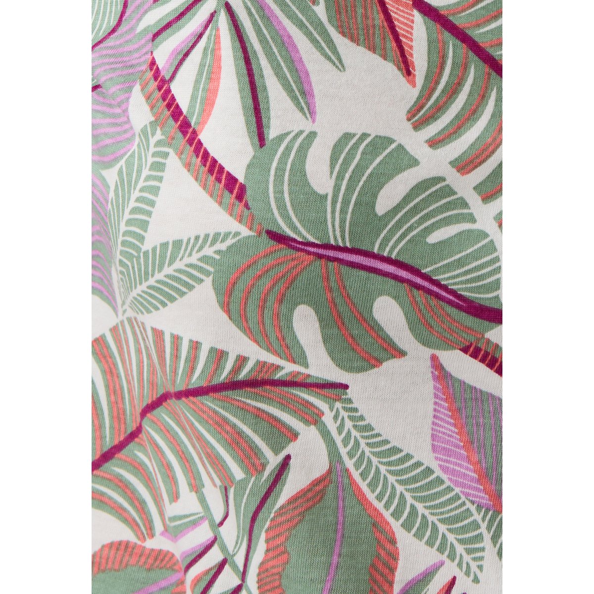 Chemise de pyjama en pur coton peigné marron ecru tropical, DAMART