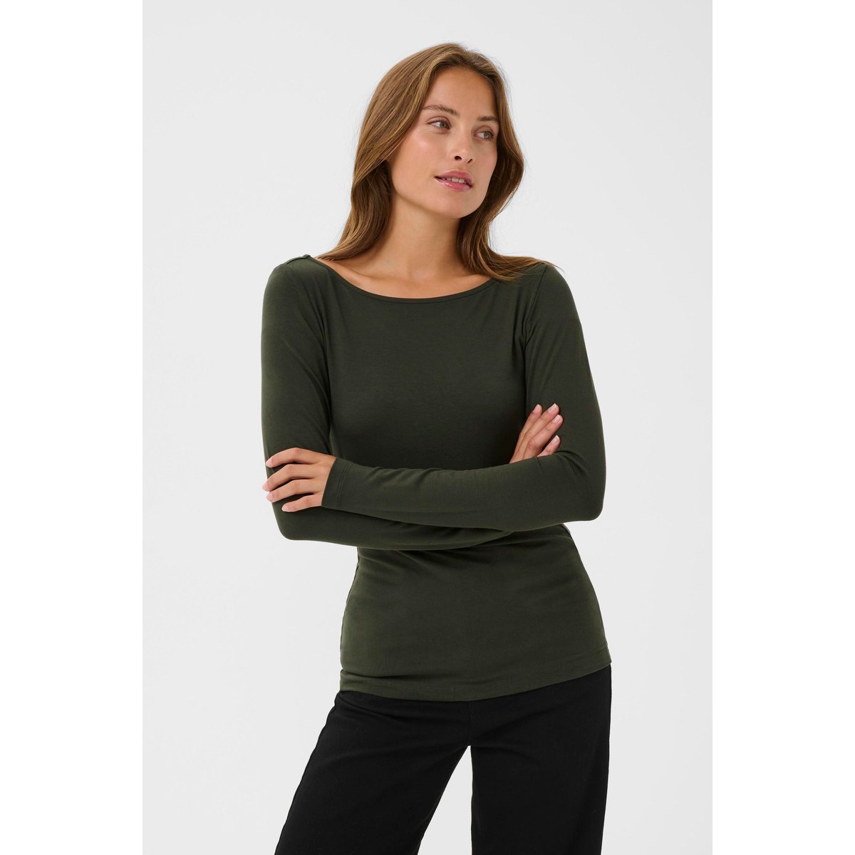T-shirt à manches courtes vert forest night, KAFFE