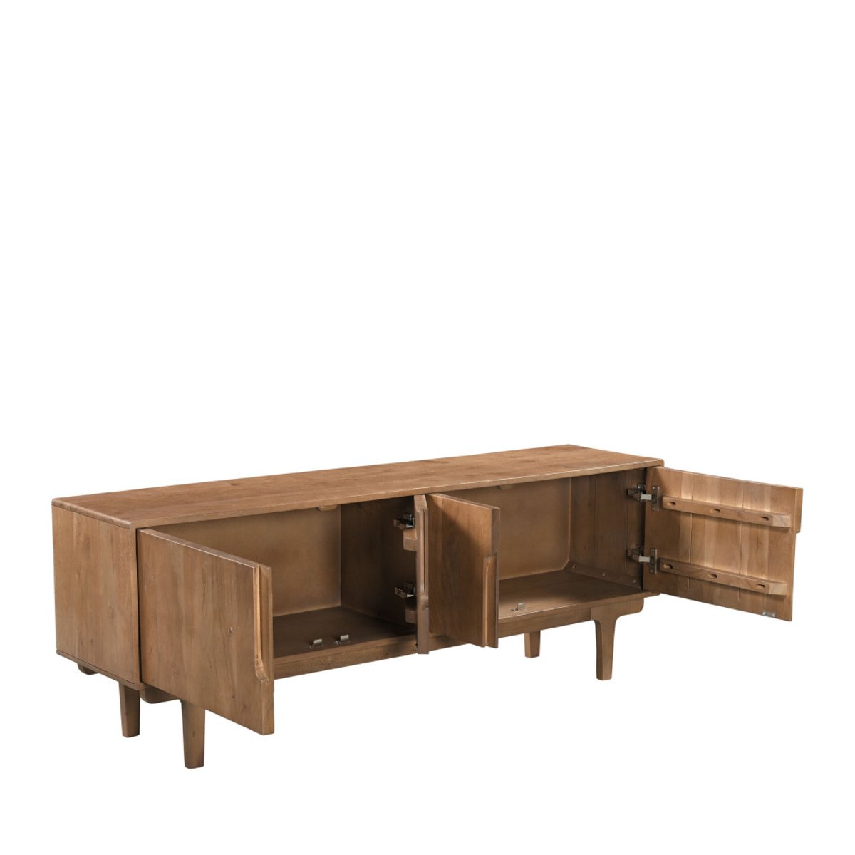 Meuble tv 4 portes en bois massif L150cm- BOGOR bois, DRAWER